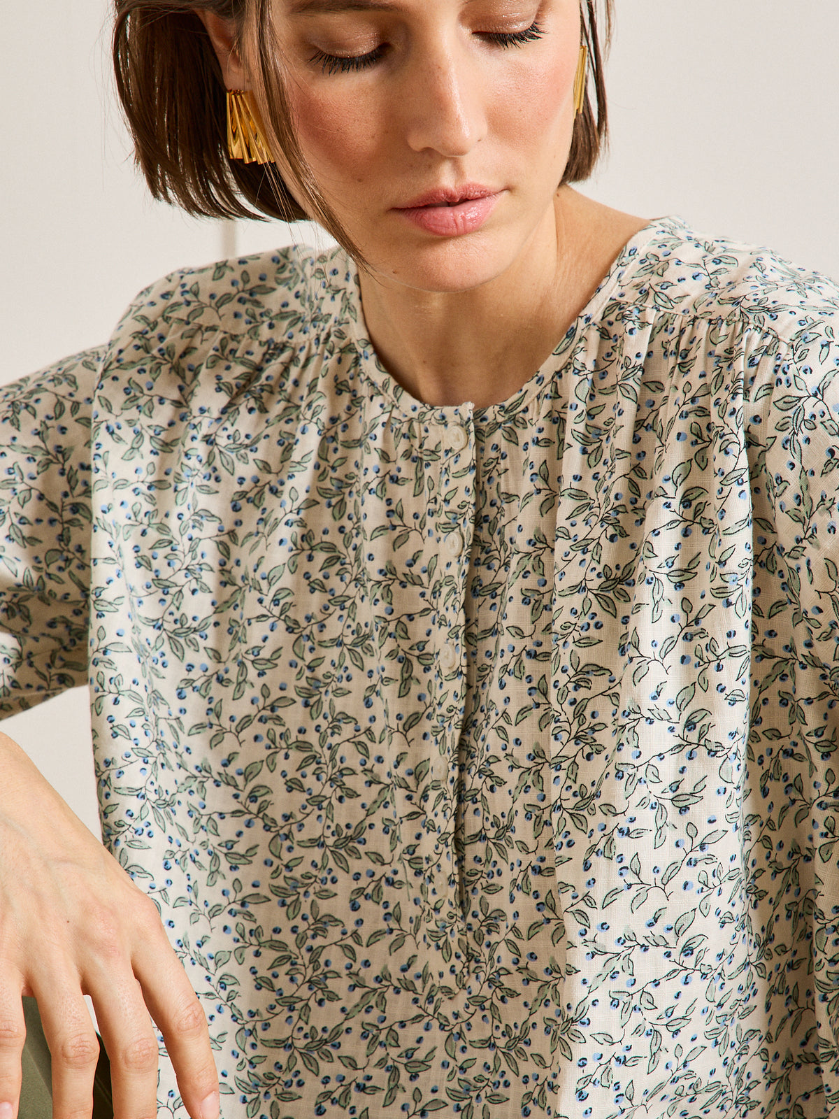 Blouse coton dobby femme imprimé Olivia