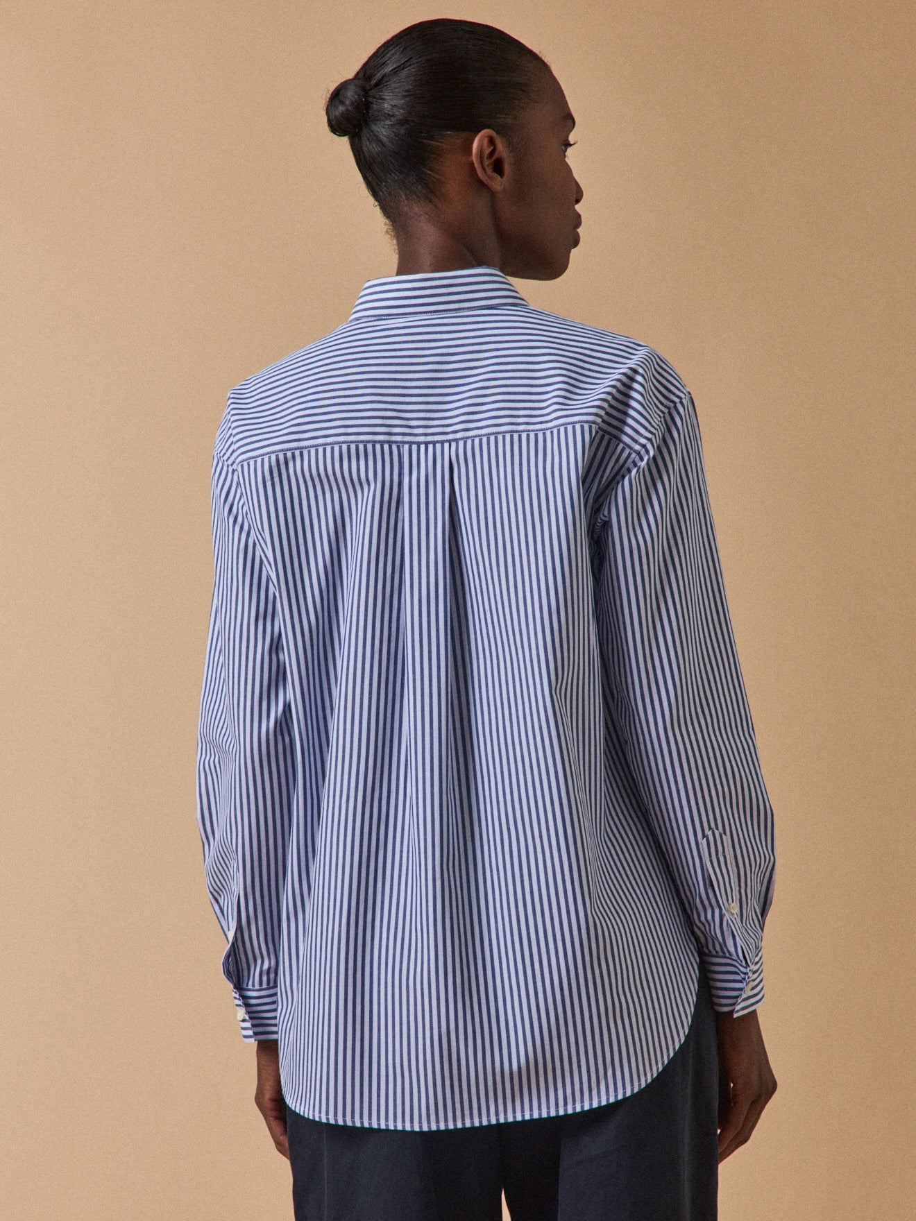 Gestreifte Damen-Hemdbluse aus Bio-Baumwolle