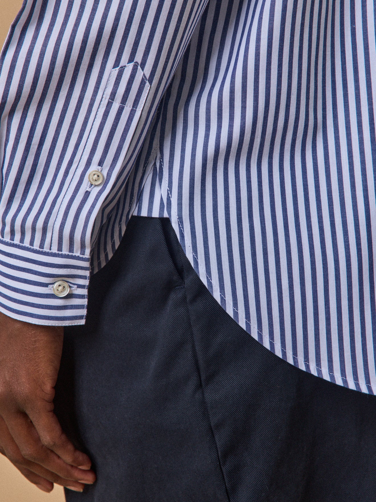 Gestreifte Damen-Hemdbluse aus Bio-Baumwolle