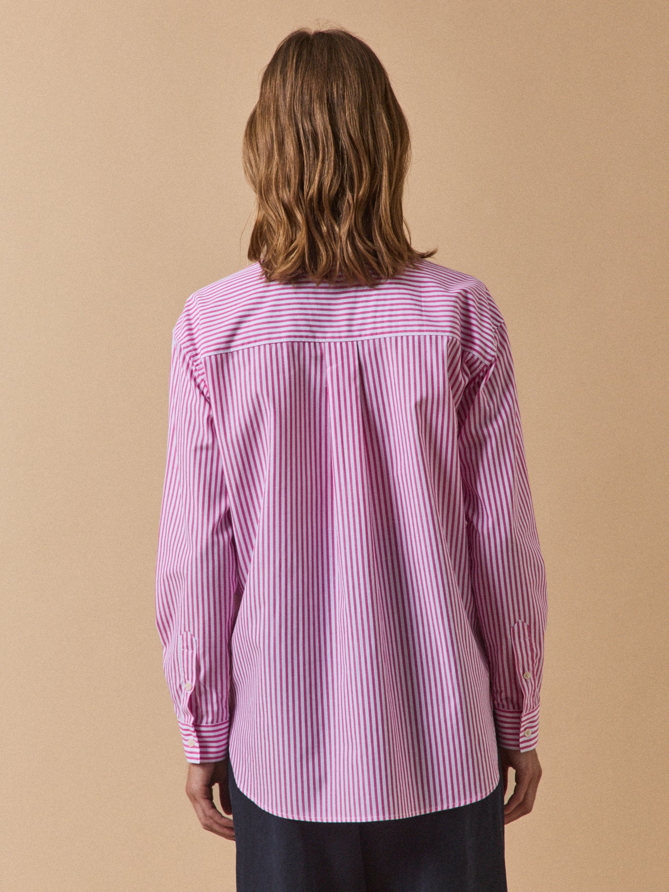 Gestreifte Damen-Hemdbluse aus Bio-Baumwolle