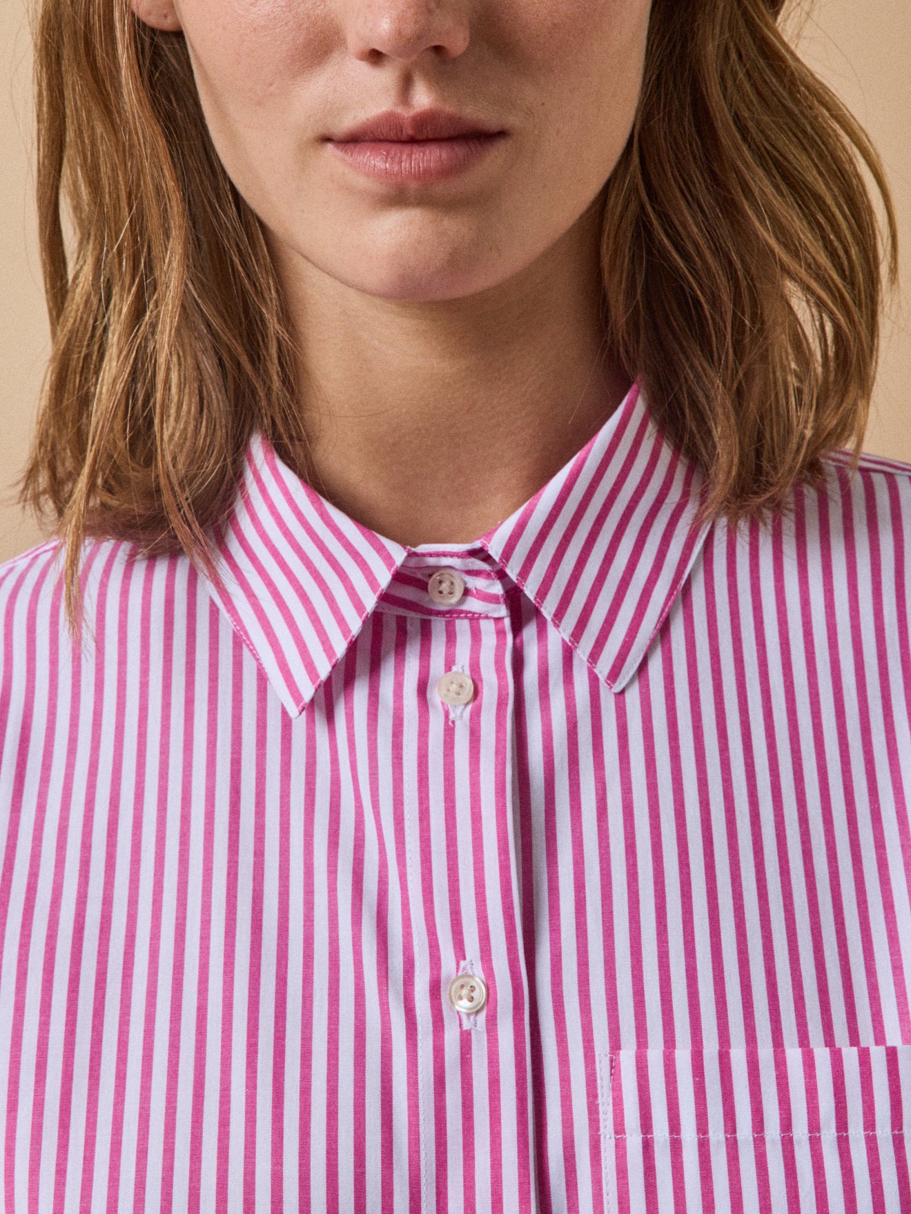 Gestreifte Damen-Hemdbluse aus Bio-Baumwolle