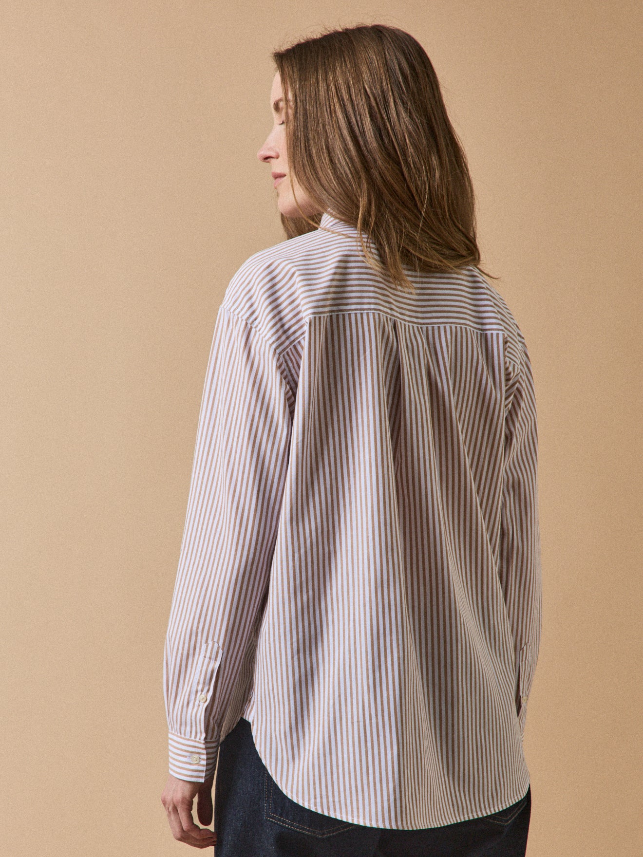 Gestreifte Damen-Hemdbluse aus Bio-Baumwolle