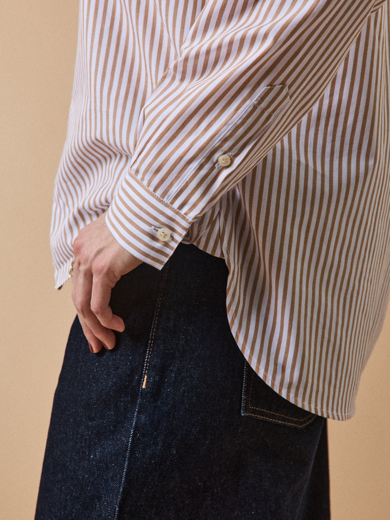 Gestreifte Damen-Hemdbluse aus Bio-Baumwolle