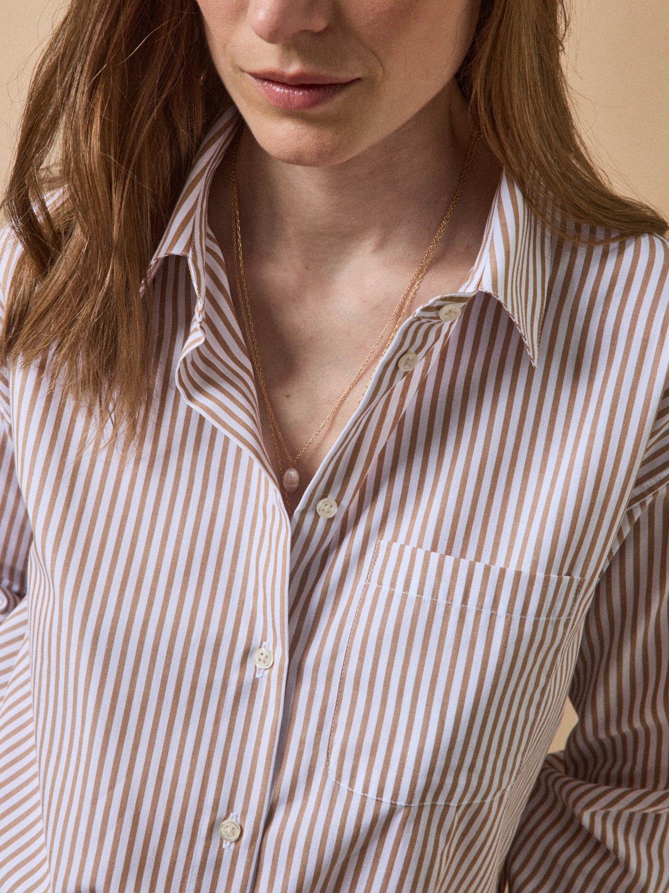 Gestreifte Damen-Hemdbluse aus Bio-Baumwolle