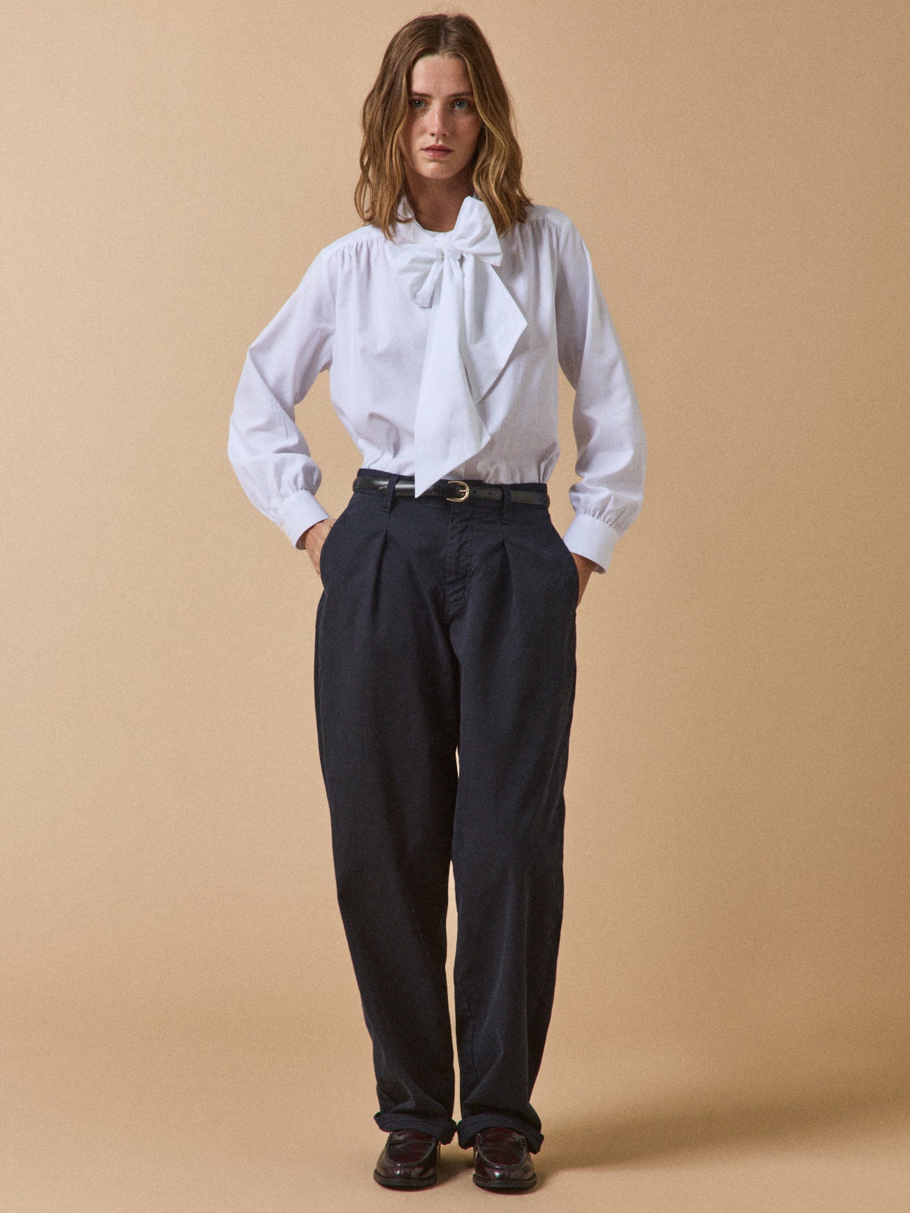 Chemise Oxford col lavallière femme coton biologique