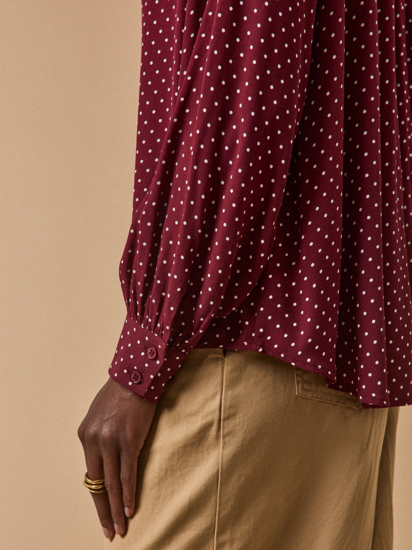 Chemise col lavallière femme viscose imprimé pois