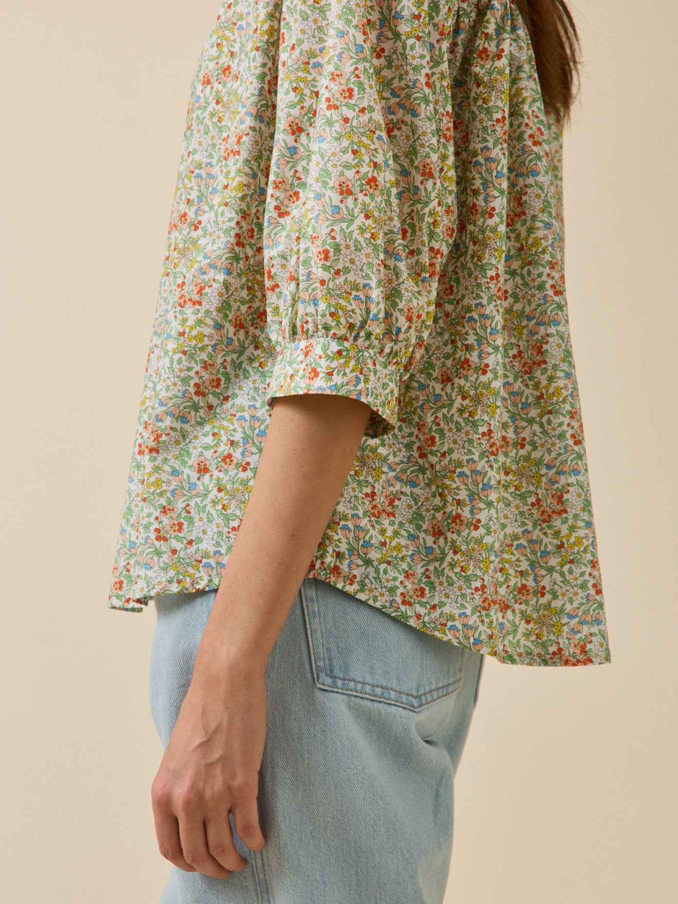 Damenbluse mit Volants aus Liberty-Stoff - Limited Collection