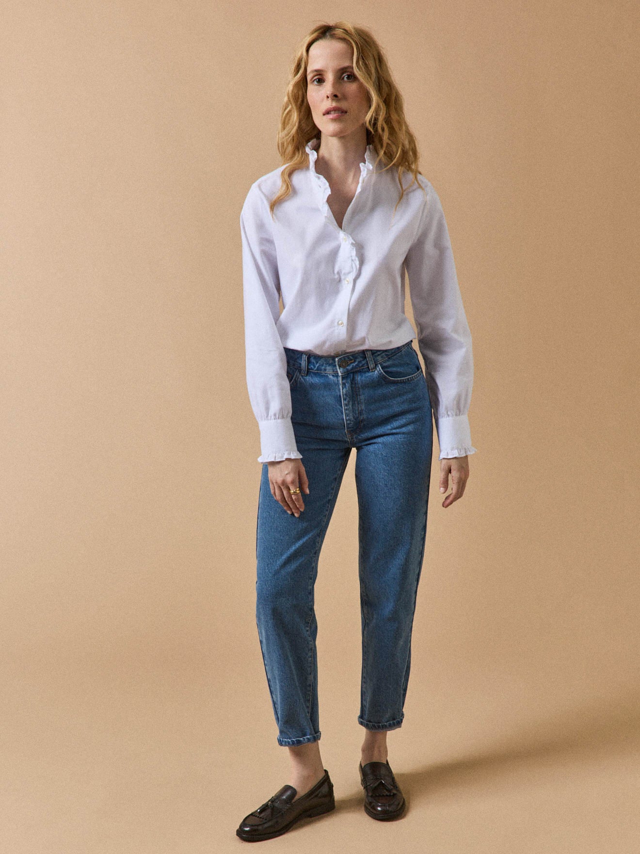 Damen-Hemdbluse Emilie aus Oxford-Stoff aus bio-Baumwolle