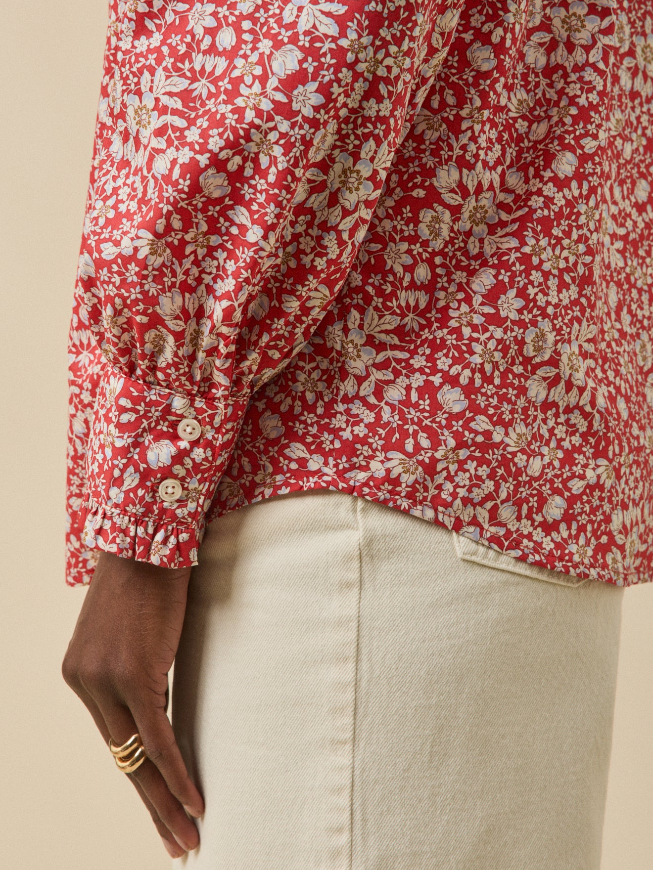 Chemise col volanté femme tissu Liberty - Limited Collection