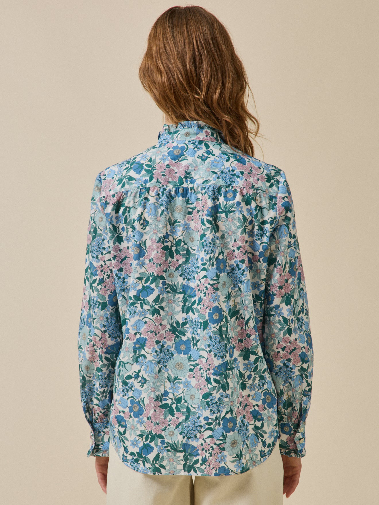 Chemise col volanté femme tissu Liberty - Limited Collection