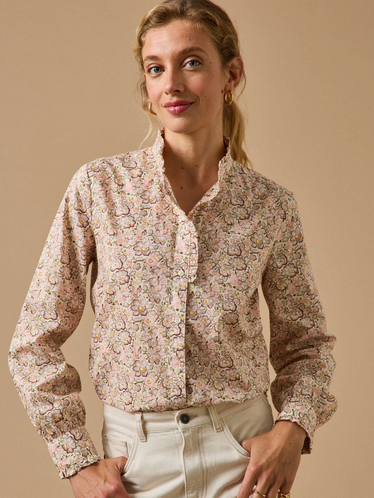Damenbluse aus Liberty-Stoff – Modell Émilie