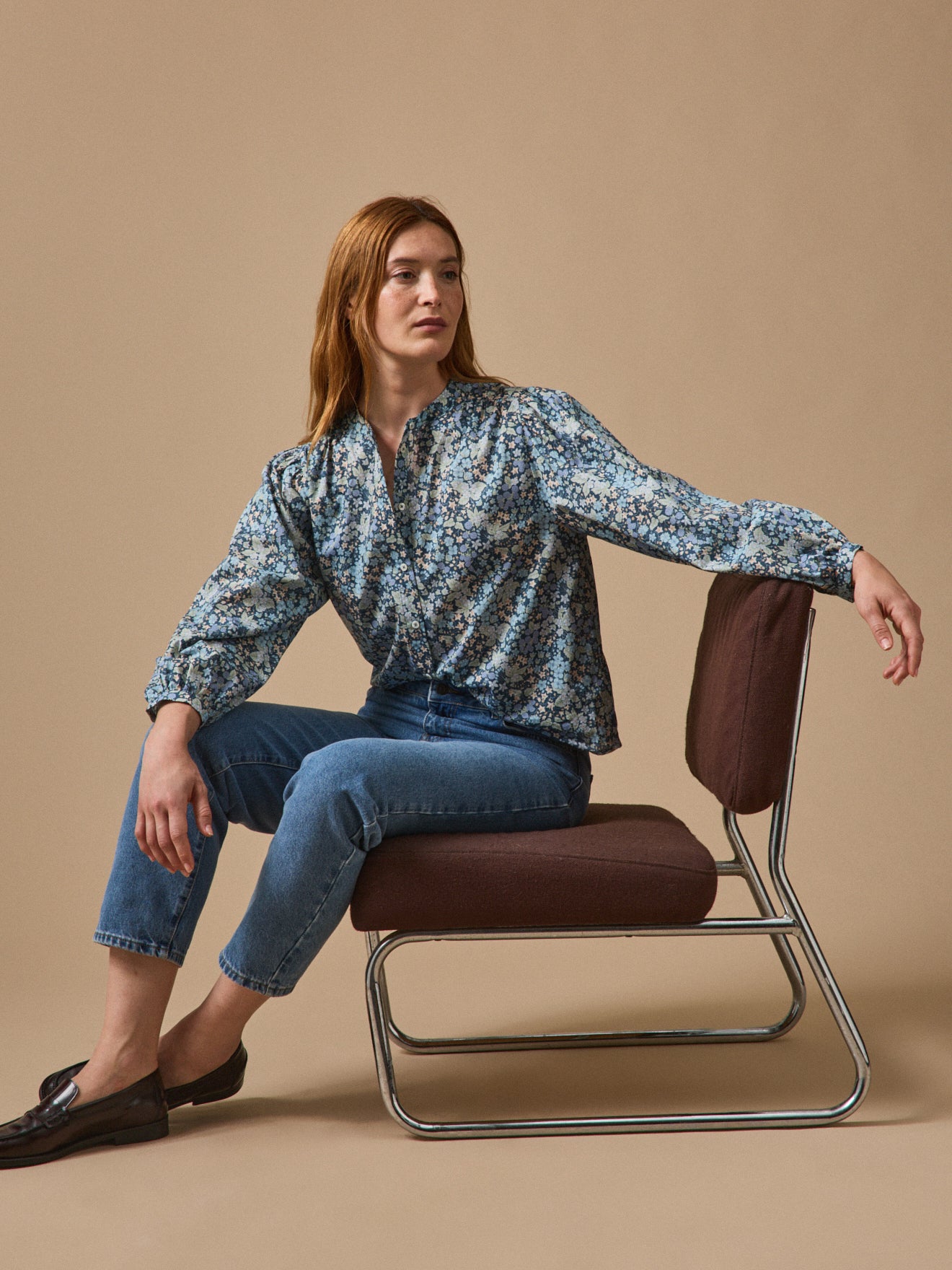 Damenbluse aus Liberty-Stoff