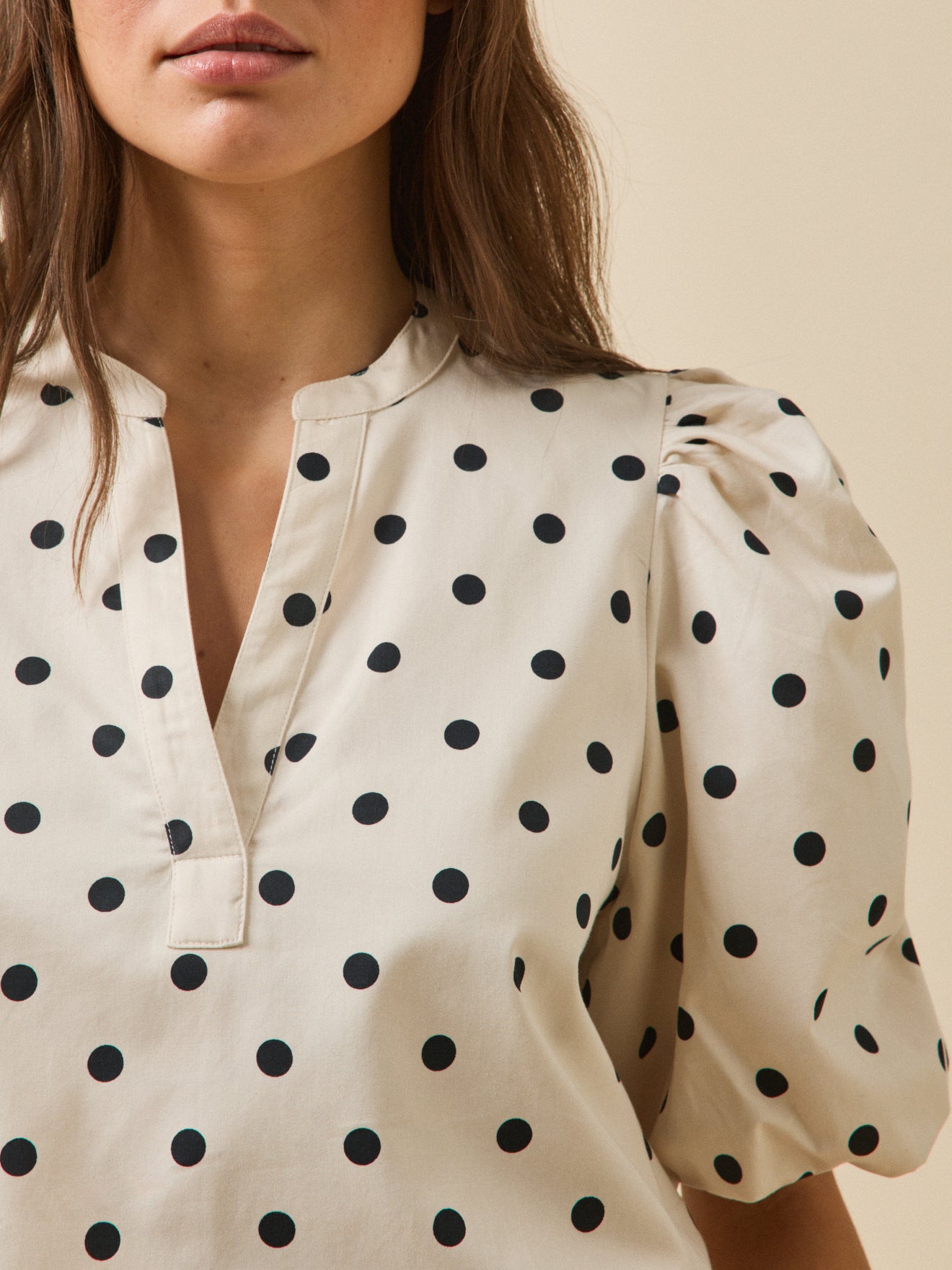 Top femme imprimé pois