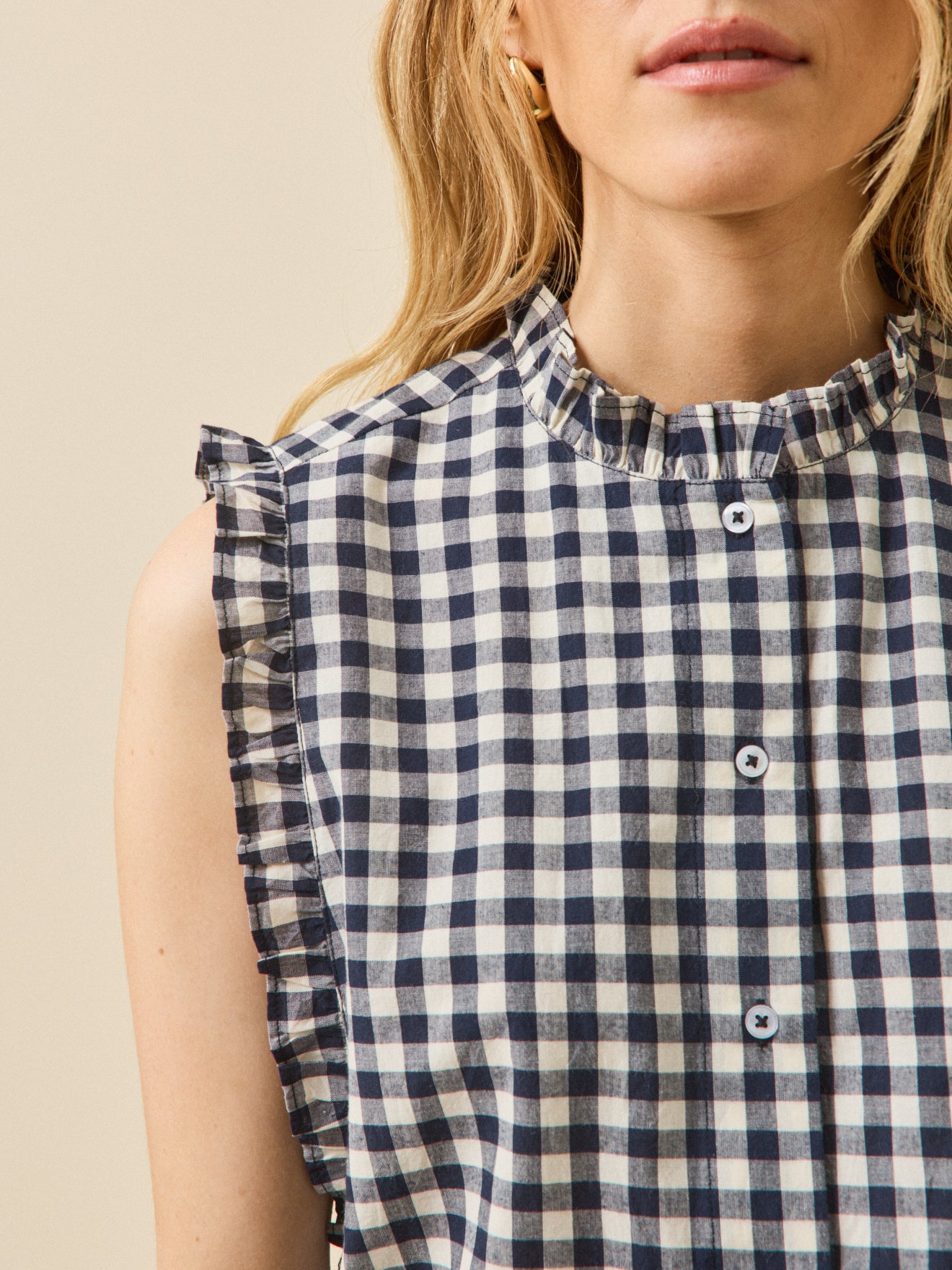 Ärmelloses Damen-Top mit Vichy-Karos