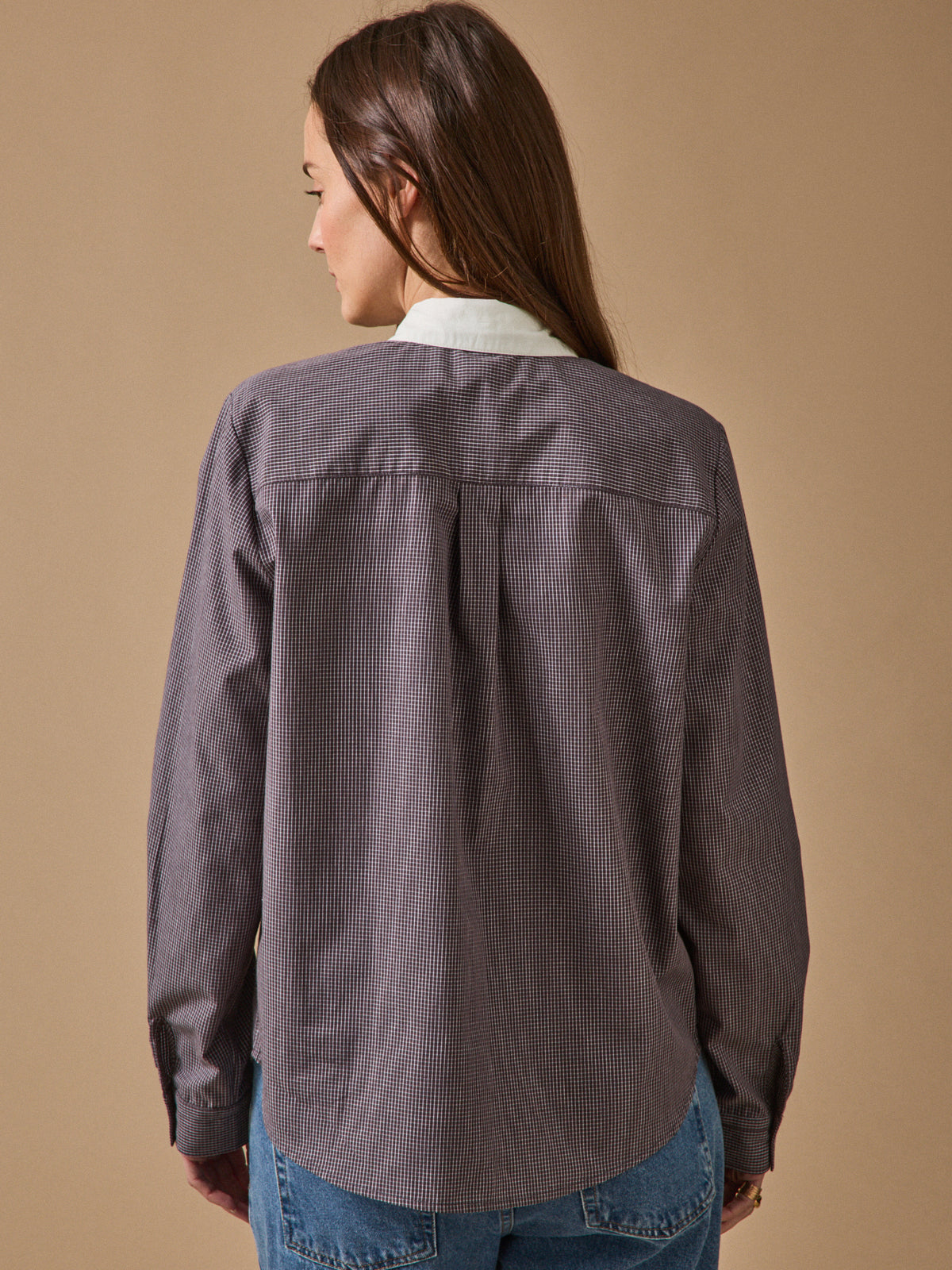 Chemise carreaux femme col lavallière