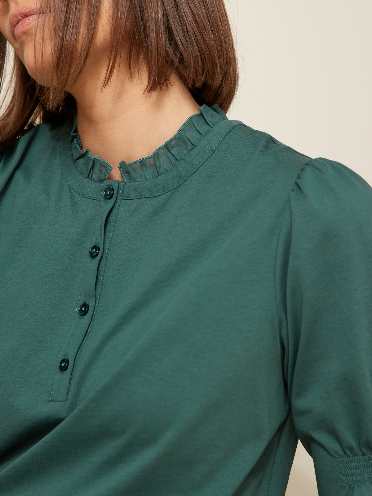 Damenbluse mit Smoks - Bio-Baumwolle