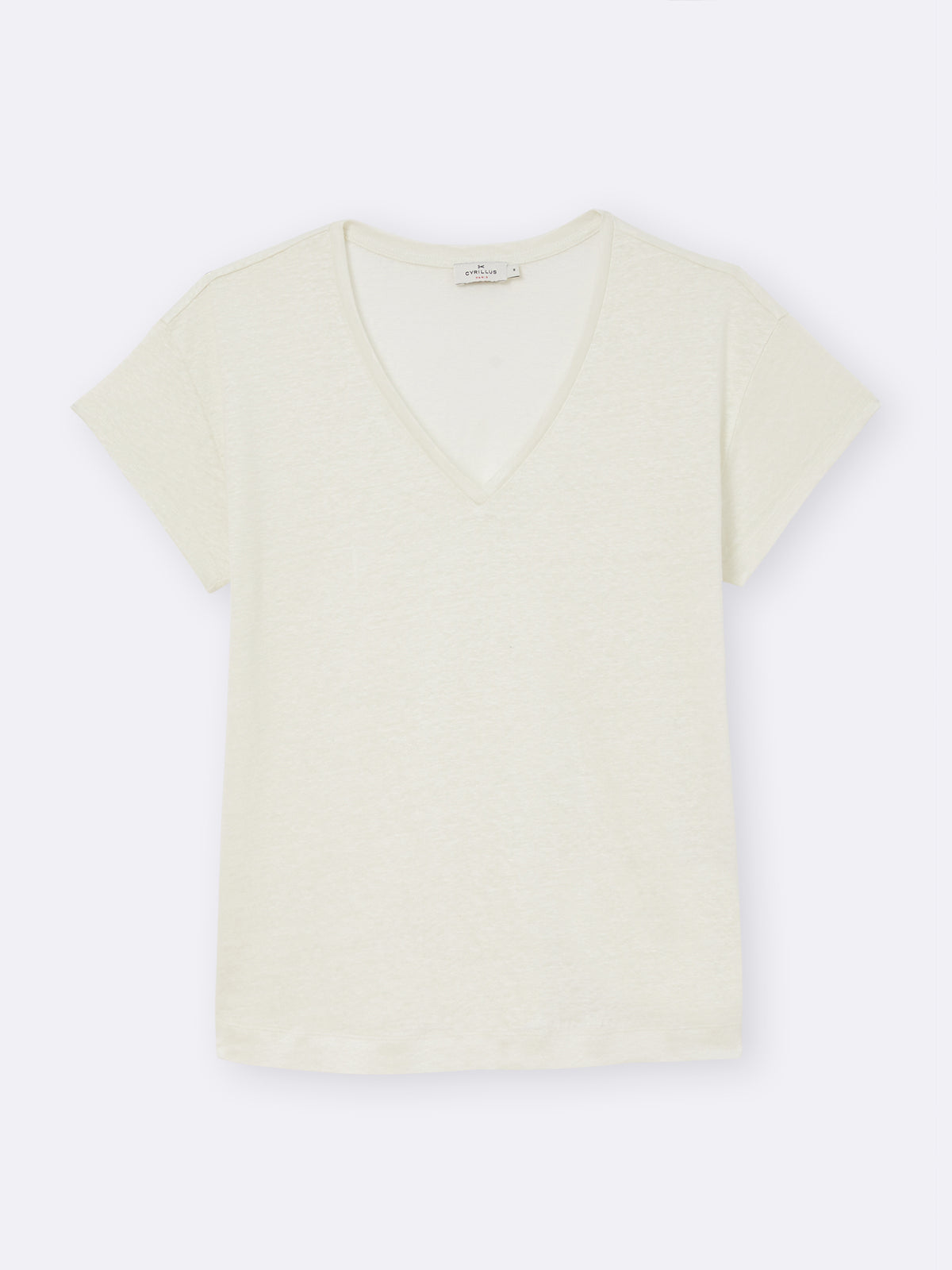 T-shirt col V femme en lin