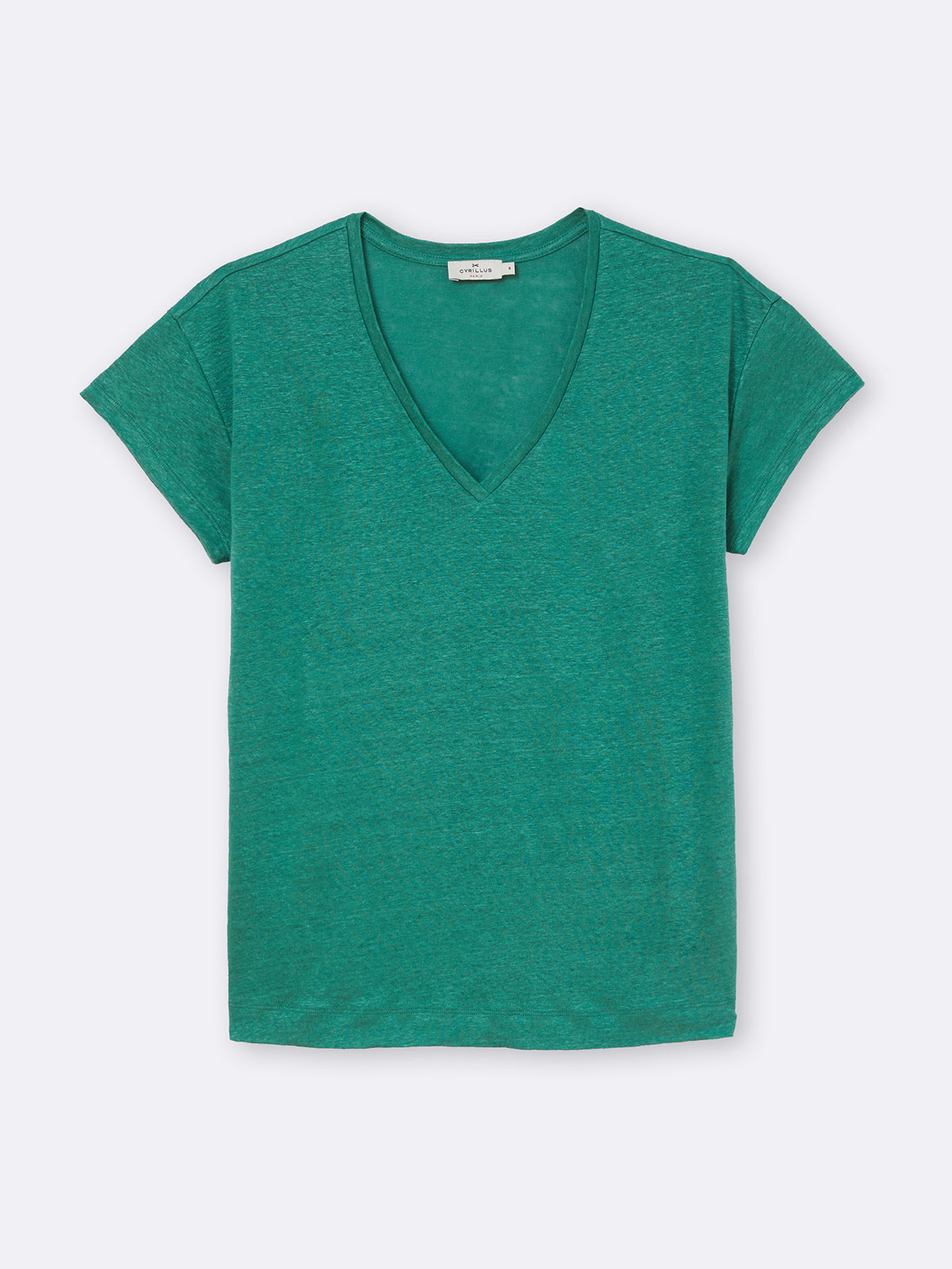 T-shirt col V femme en lin