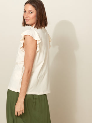 Damen T-Shirt mit Jacquard - Bio-Baumwolle
