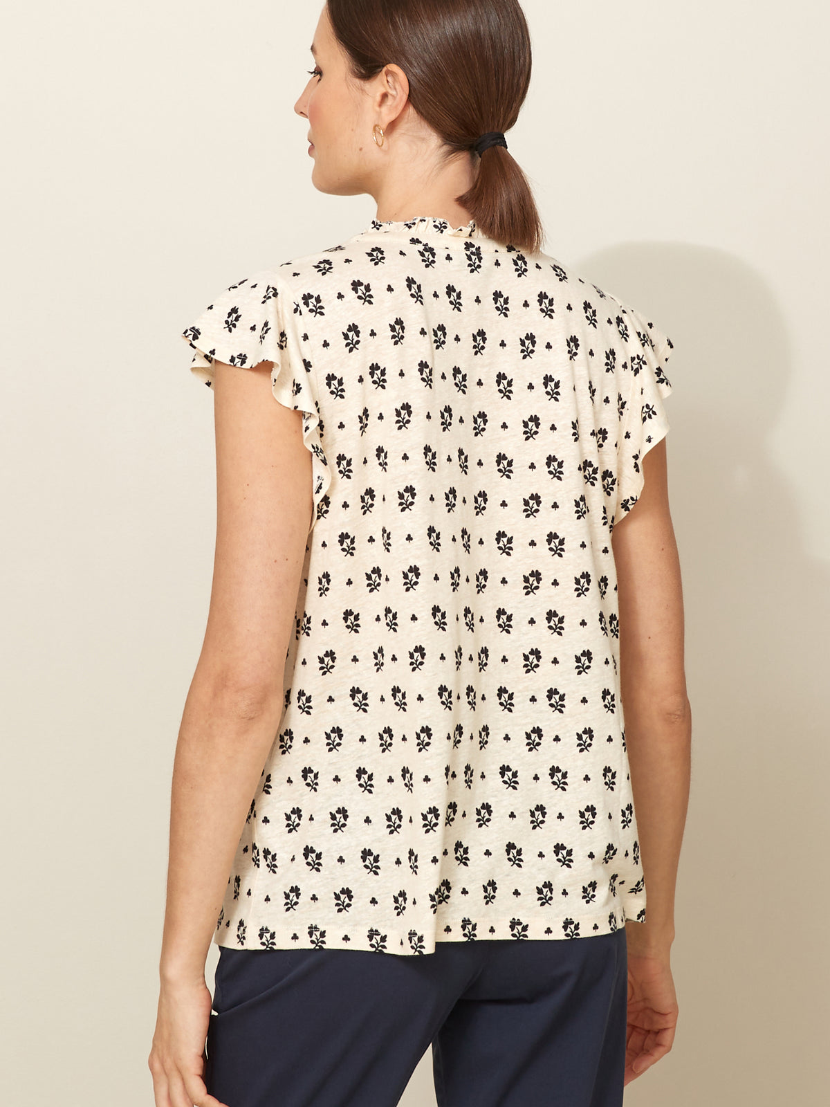 Damenbluse mit Volants und Molly-Print