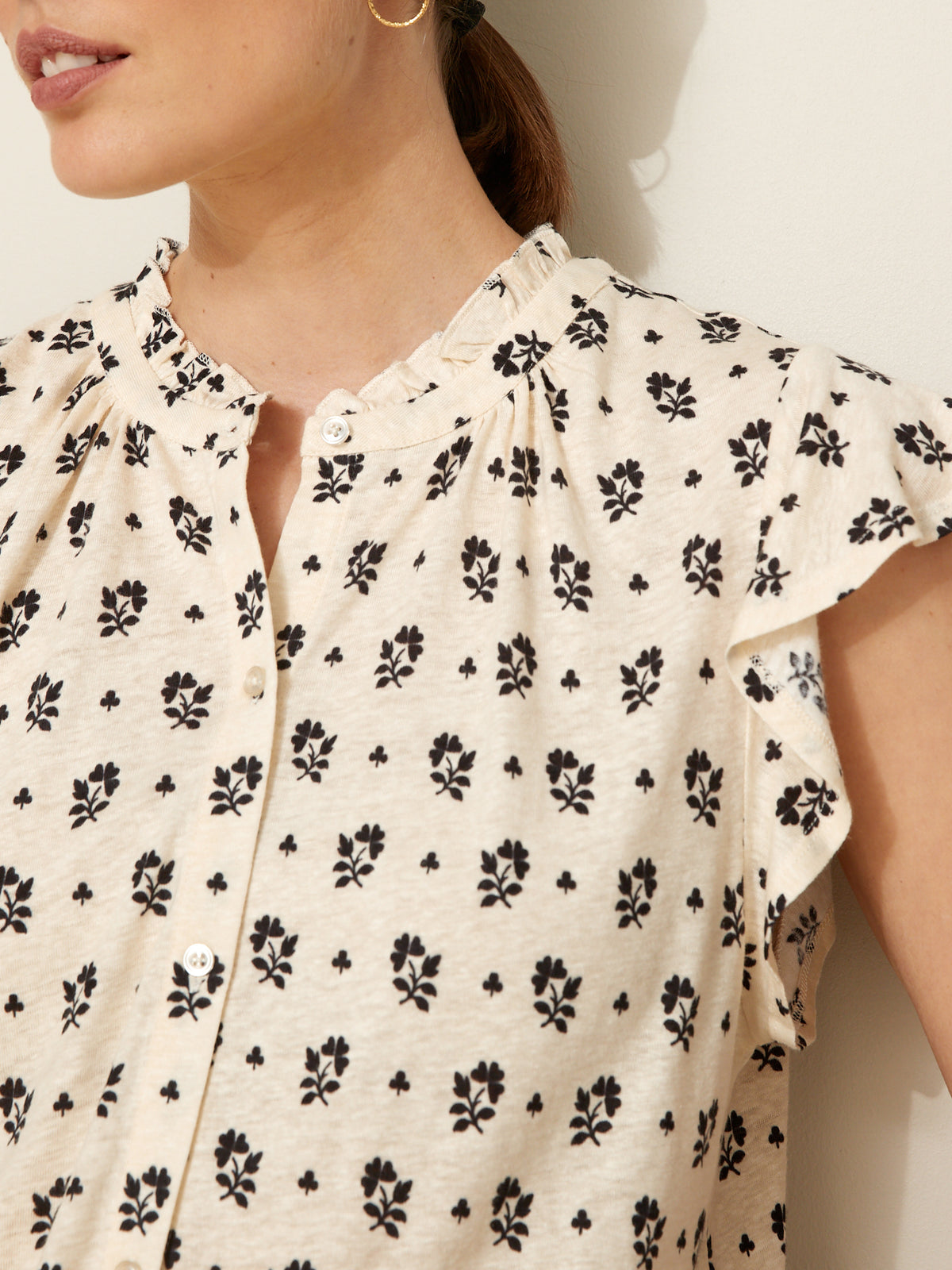 Damenbluse mit Volants und Molly-Print