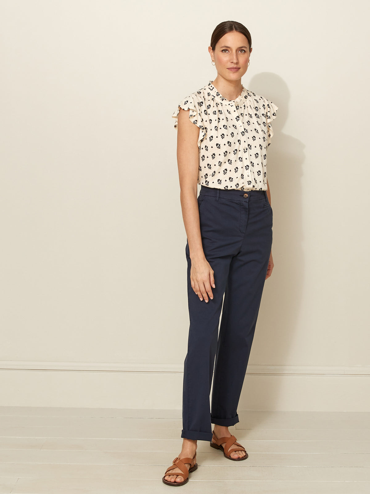 Damenbluse mit Volants und Molly-Print