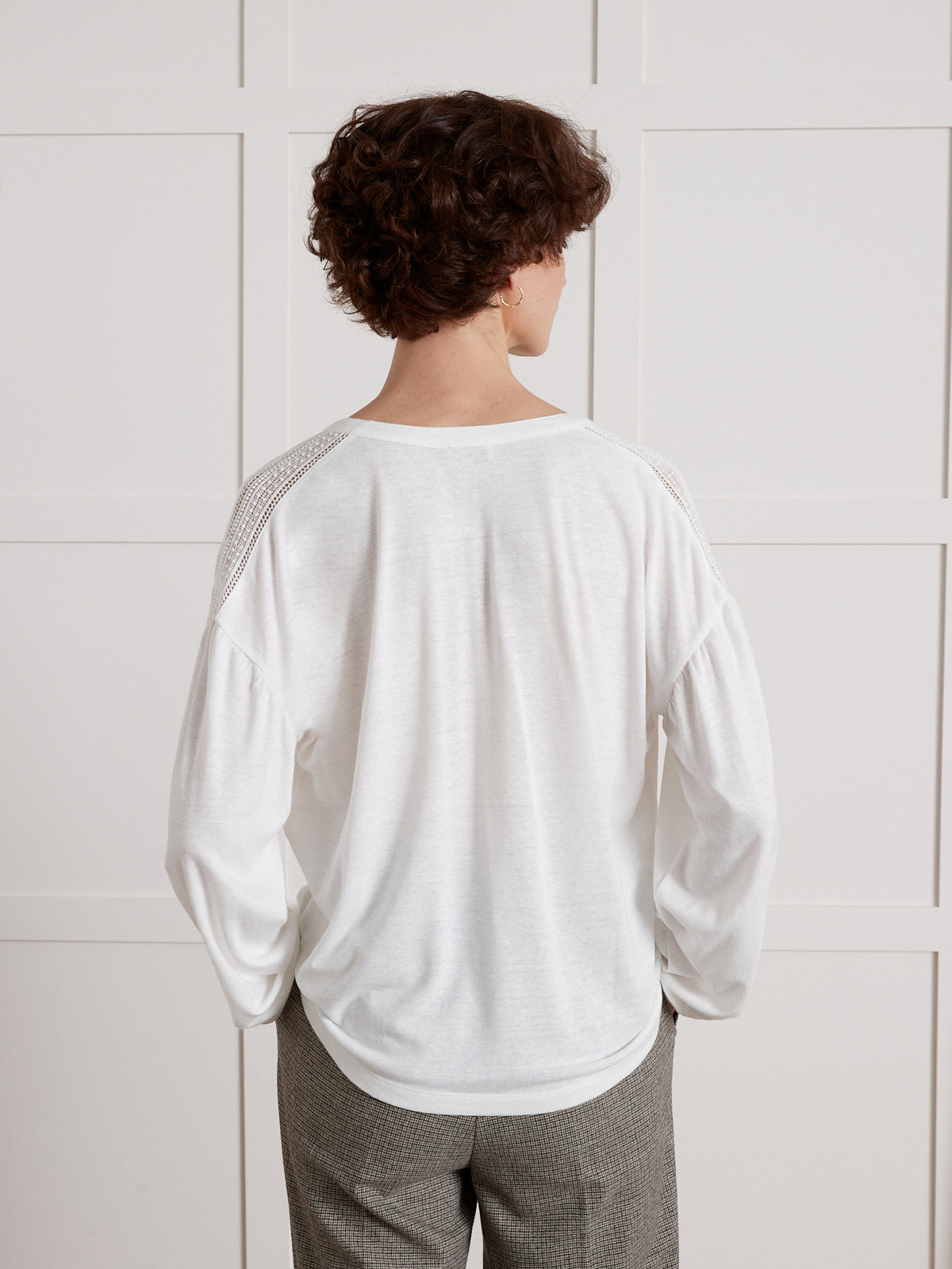 Damen T-Shirt aus Leinen und Viskose mit rundem Halsausschnitt