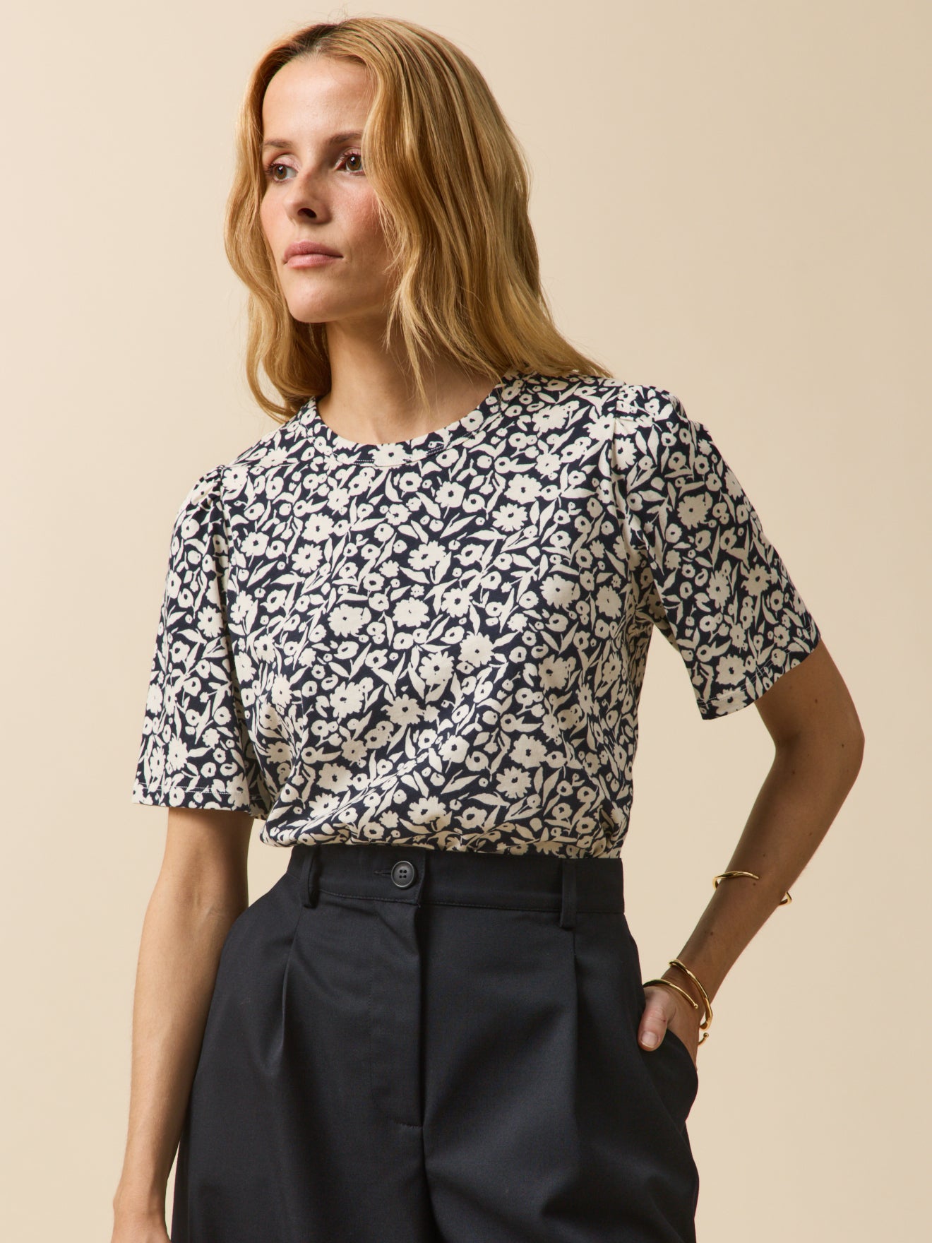 Damen-T-Shirt aus Bio-Baumwolle mit Ikat-Print