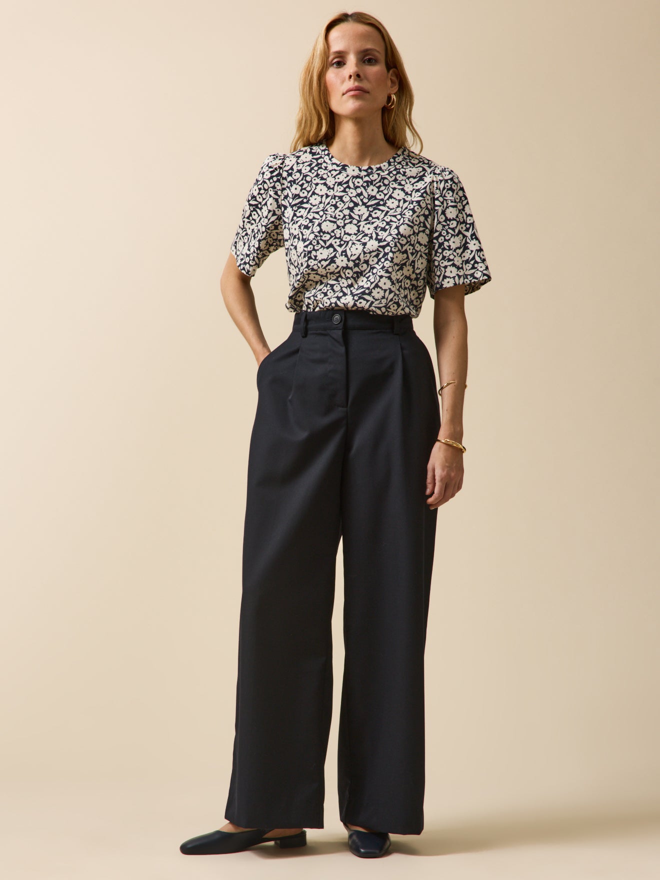 Damen-T-Shirt aus Bio-Baumwolle mit Ikat-Print