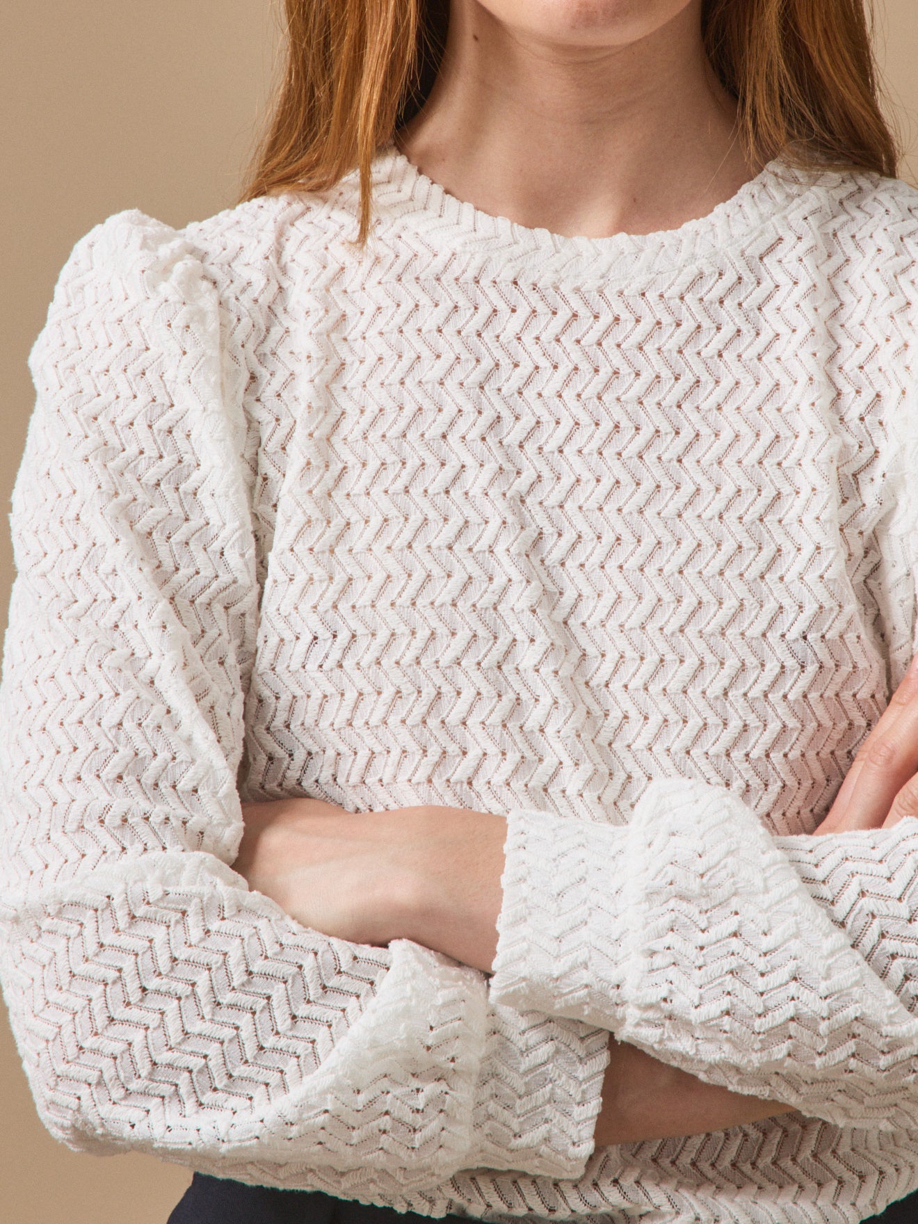 Damenbluse mit Jacquard
