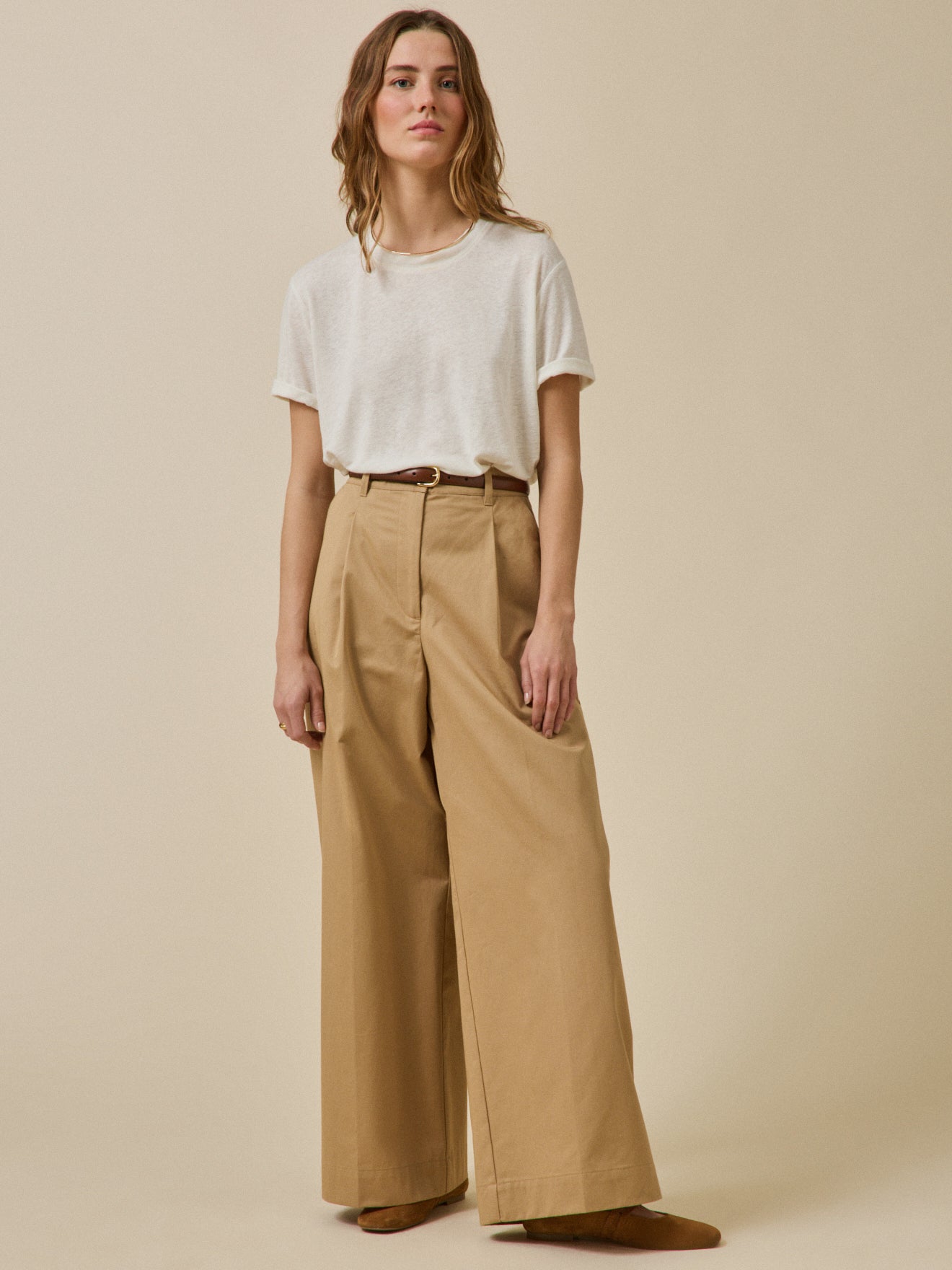 Damen-T-Shirt aus Leinen und Viskose