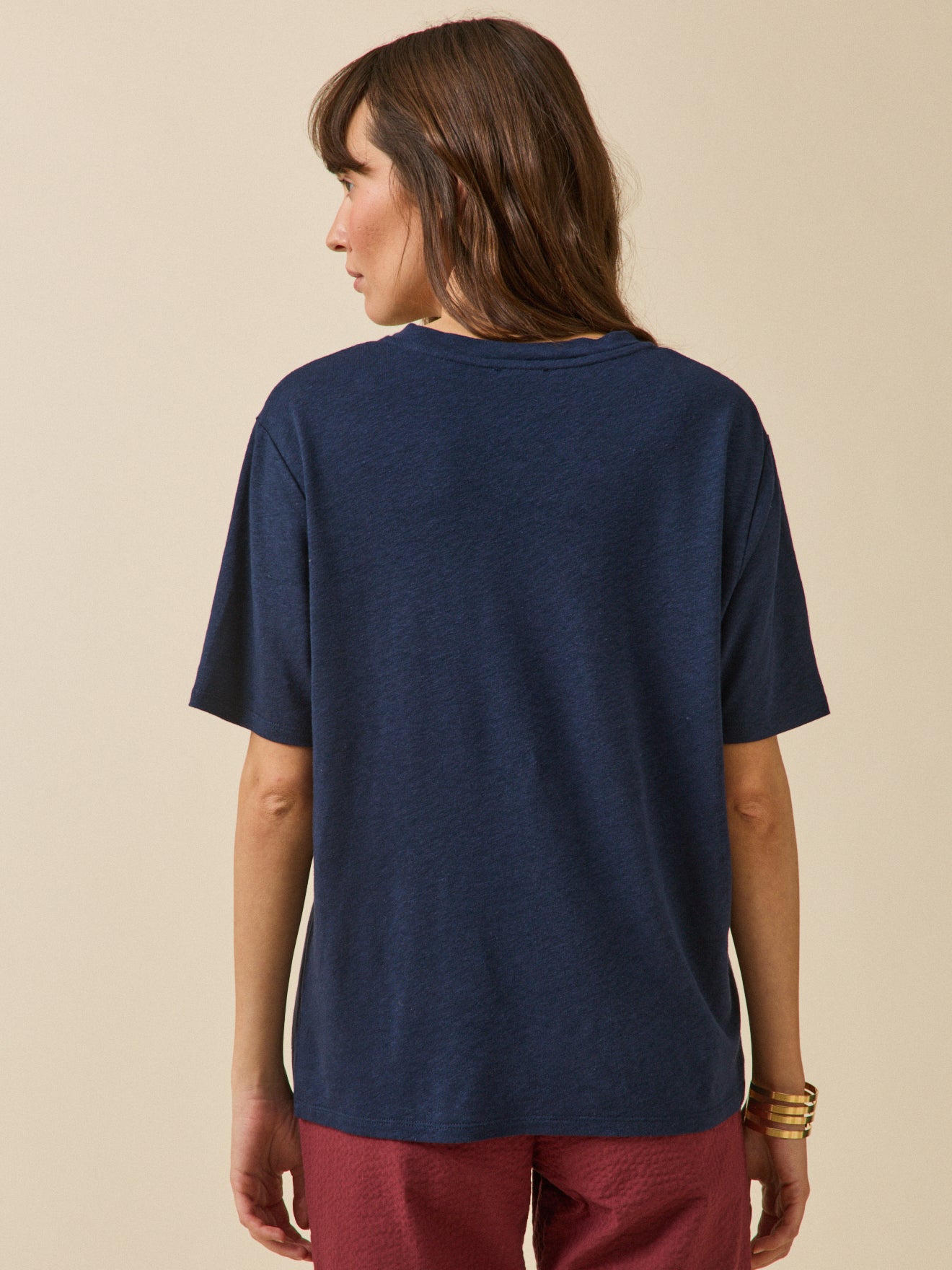 Damen-T-Shirt aus Leinen und Viskose