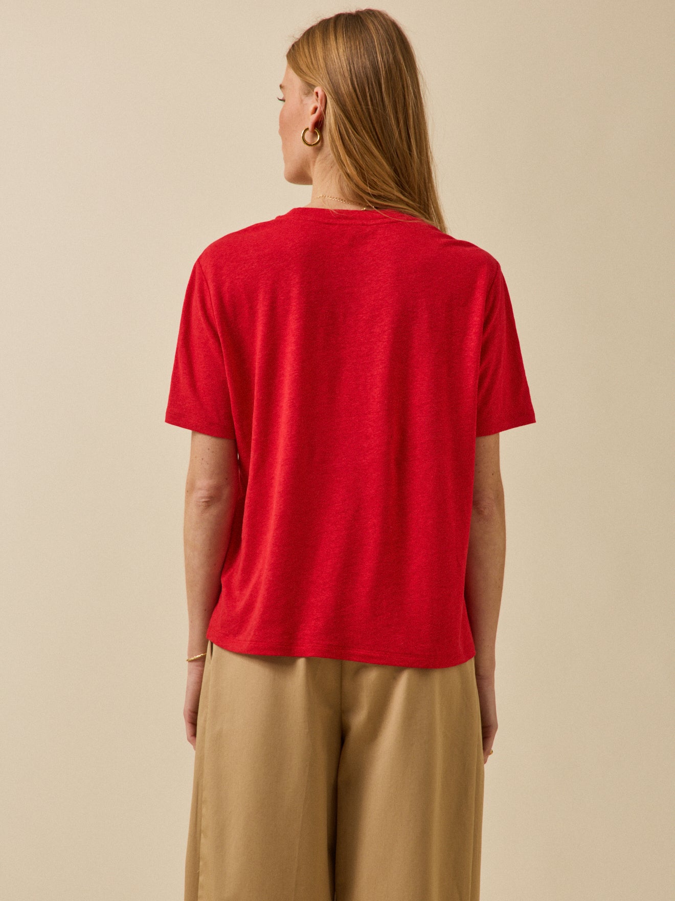 Damen-T-Shirt aus Leinen und Viskose