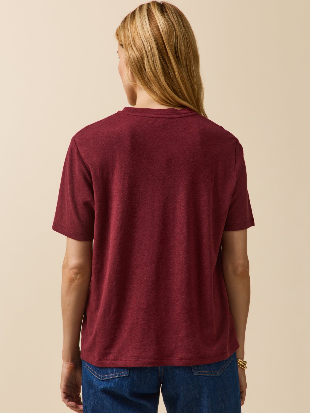 Damen-T-Shirt aus Leinen und Viskose