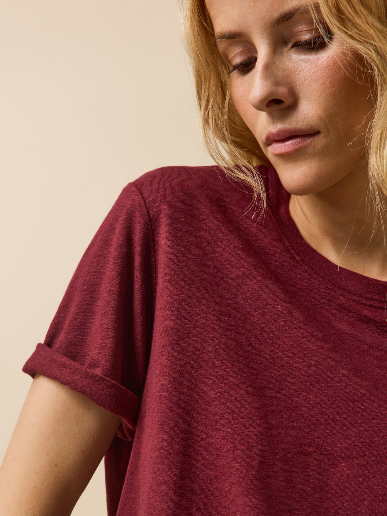 Damen-T-Shirt aus Leinen und Viskose