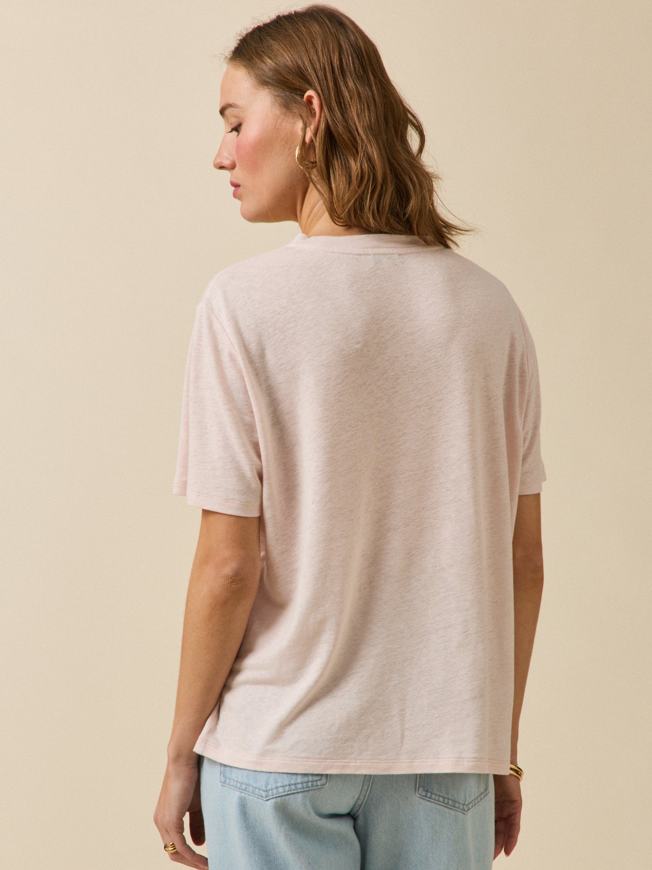 Damen-T-Shirt aus Leinen und Viskose