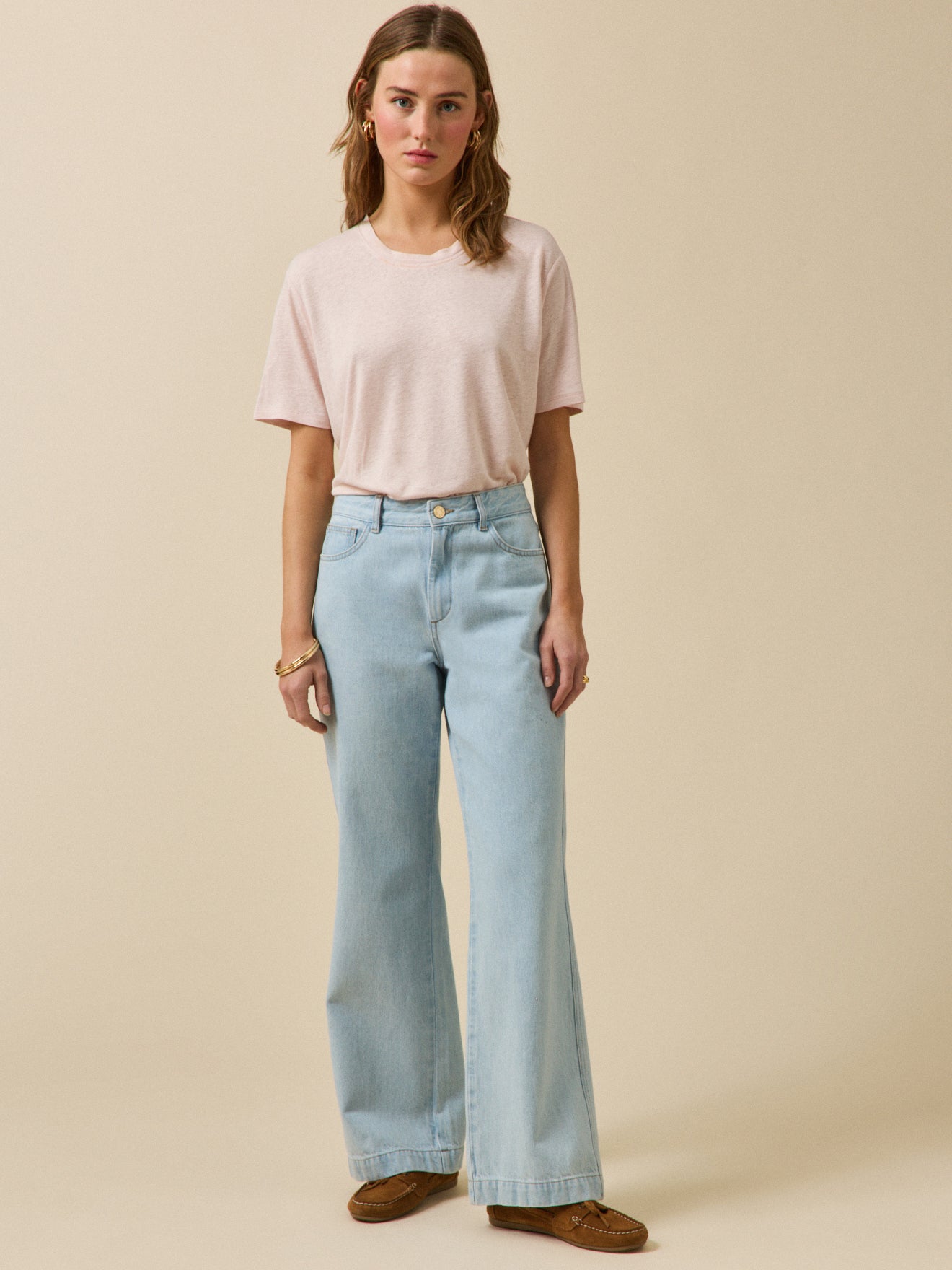 Damen-T-Shirt aus Leinen und Viskose