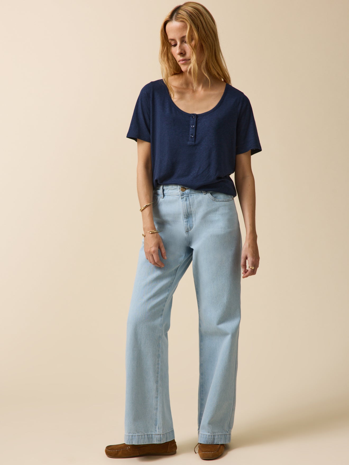 Damen T-Shirt aus Leinen und Viskose