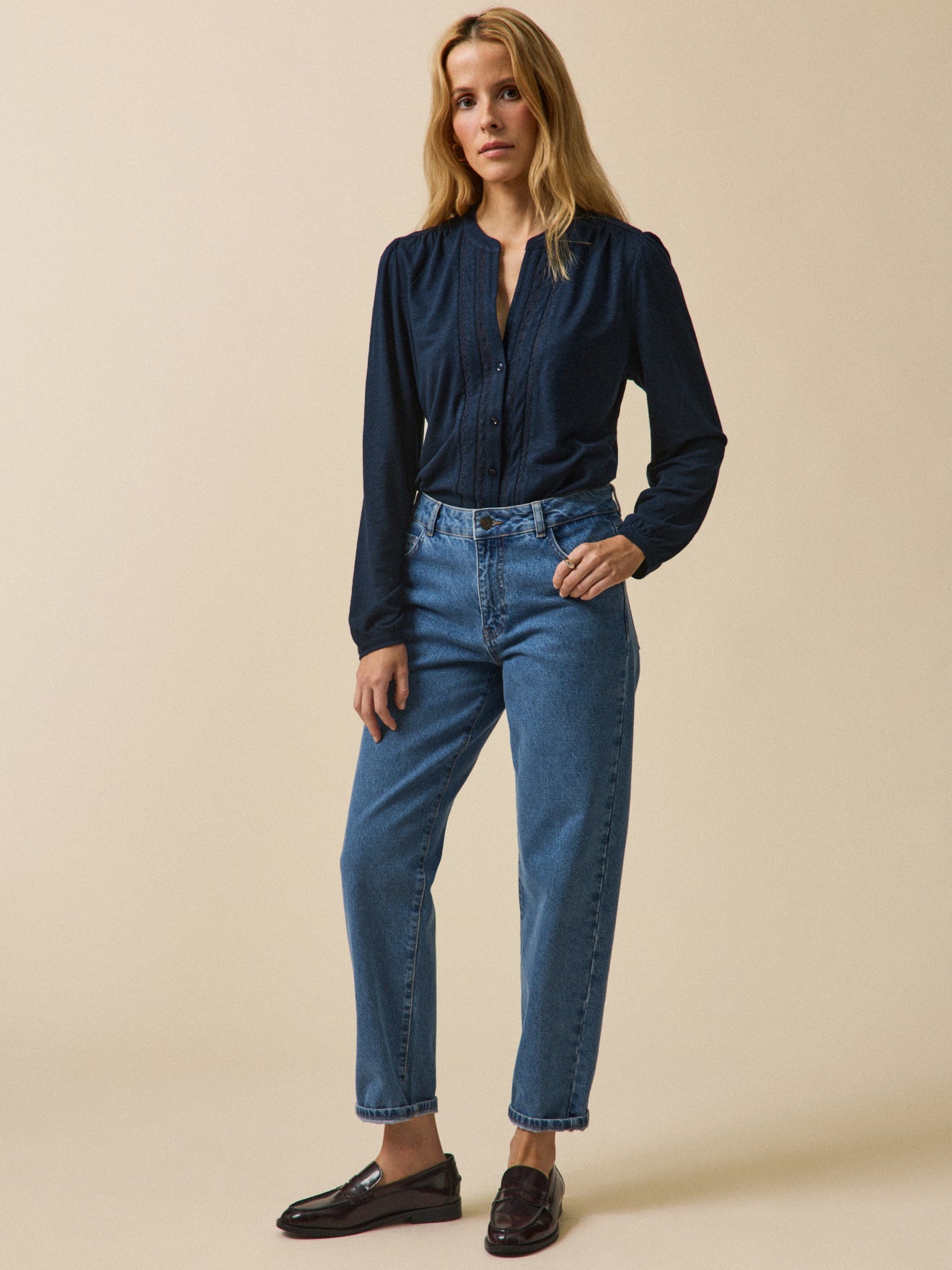 T-shirt dentelle lin et viscose femme