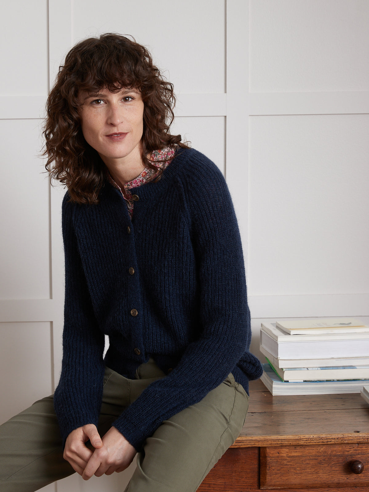 Damen-Cardigan mit Moosstrick