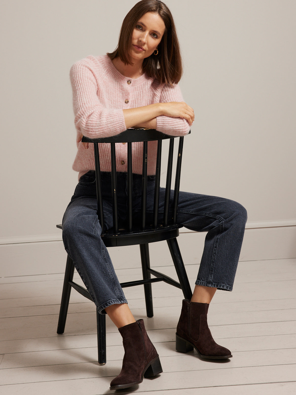 Damen-Cardigan mit Moosstrick