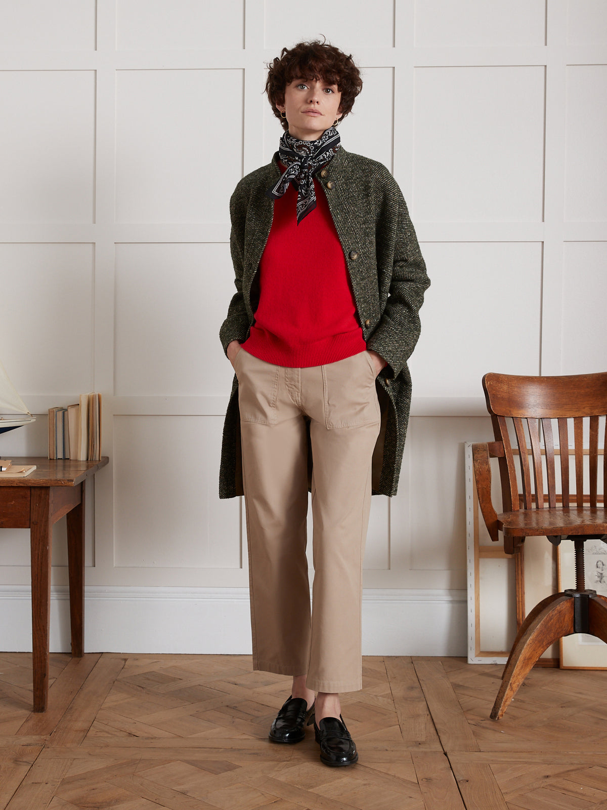 Pull col rond boutons dorés femme - Collection Cachemire