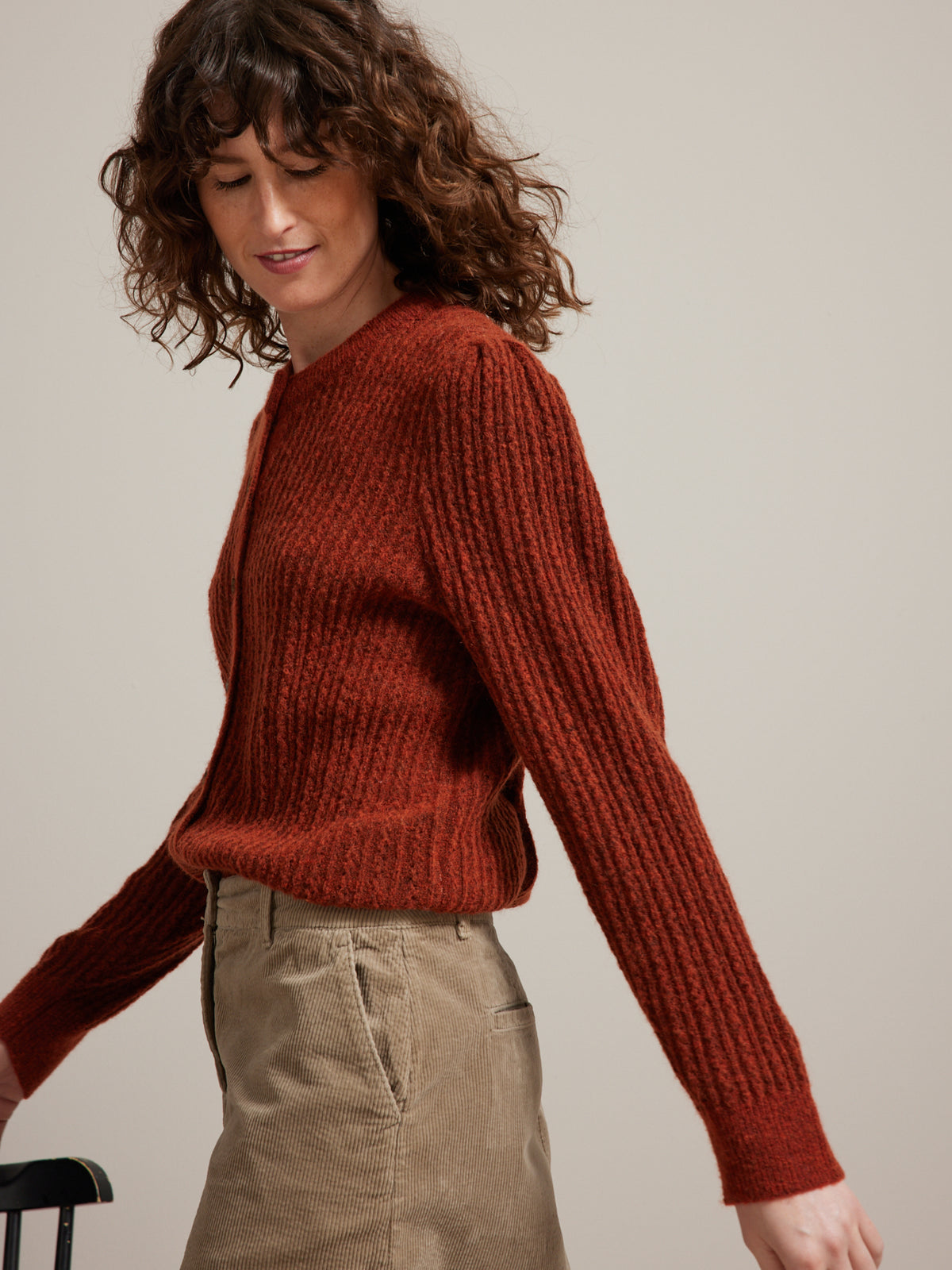 Gilet torsadé femme mélange mohair