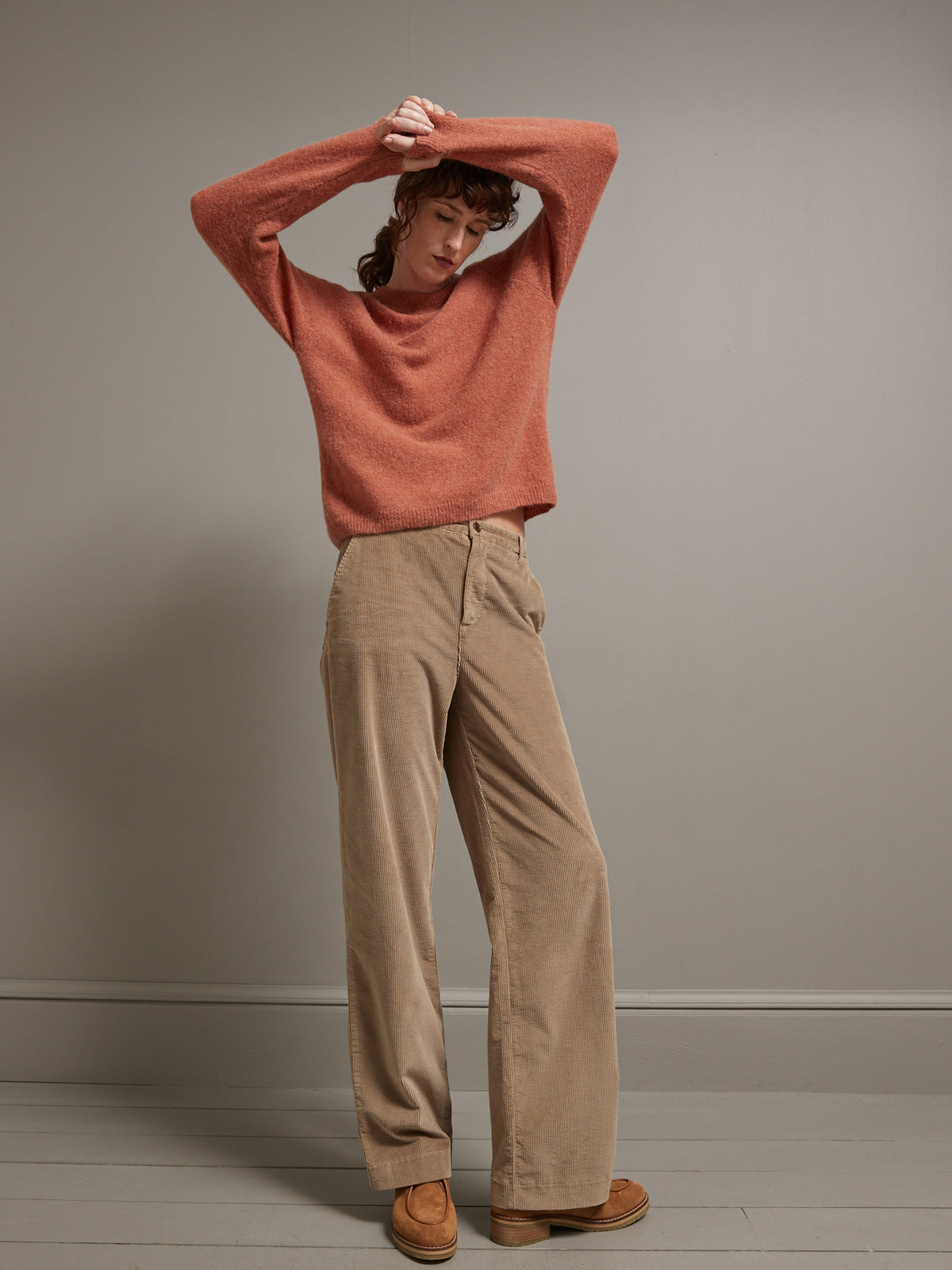 Pull col rond femme mélange laine et alpaga