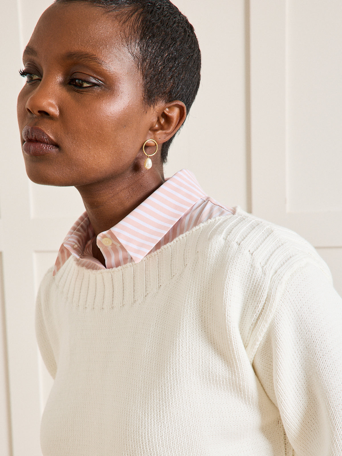 Pull col bateau femme en coton