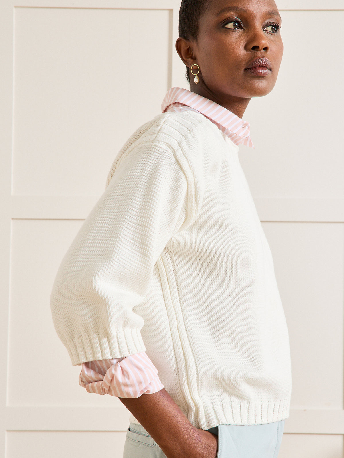 Pull col bateau femme en coton