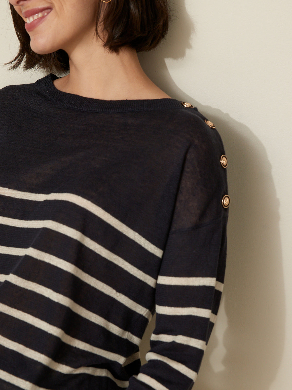 Pull marinière femme en lin