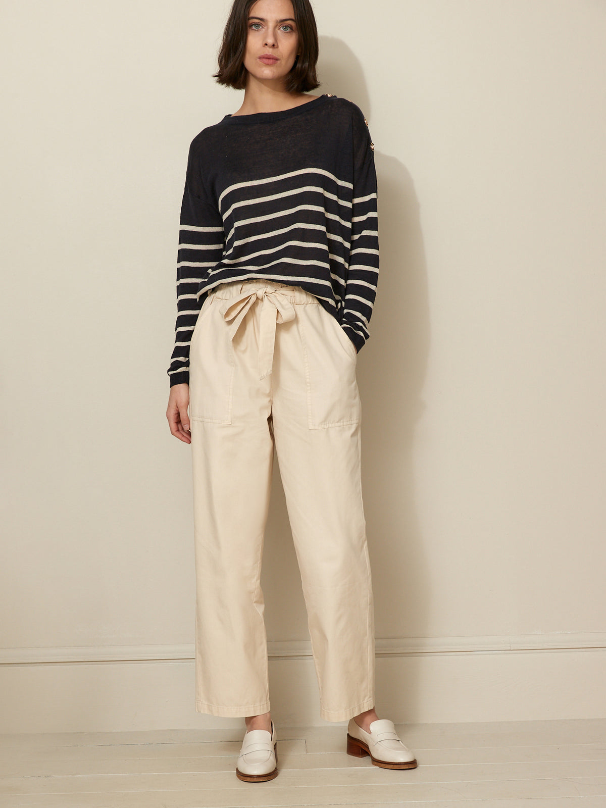 Pull marinière femme en lin