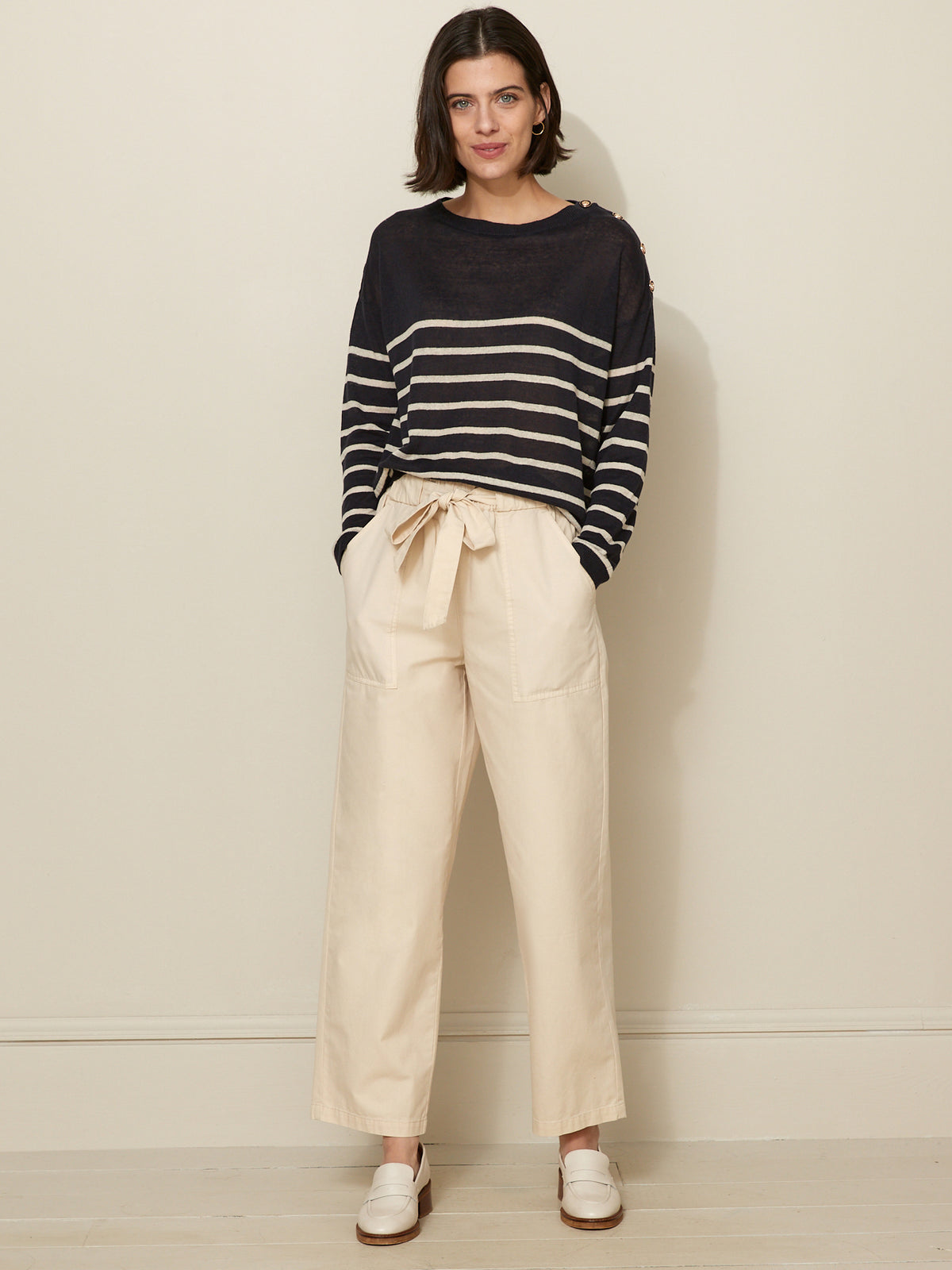Pull marinière femme en lin