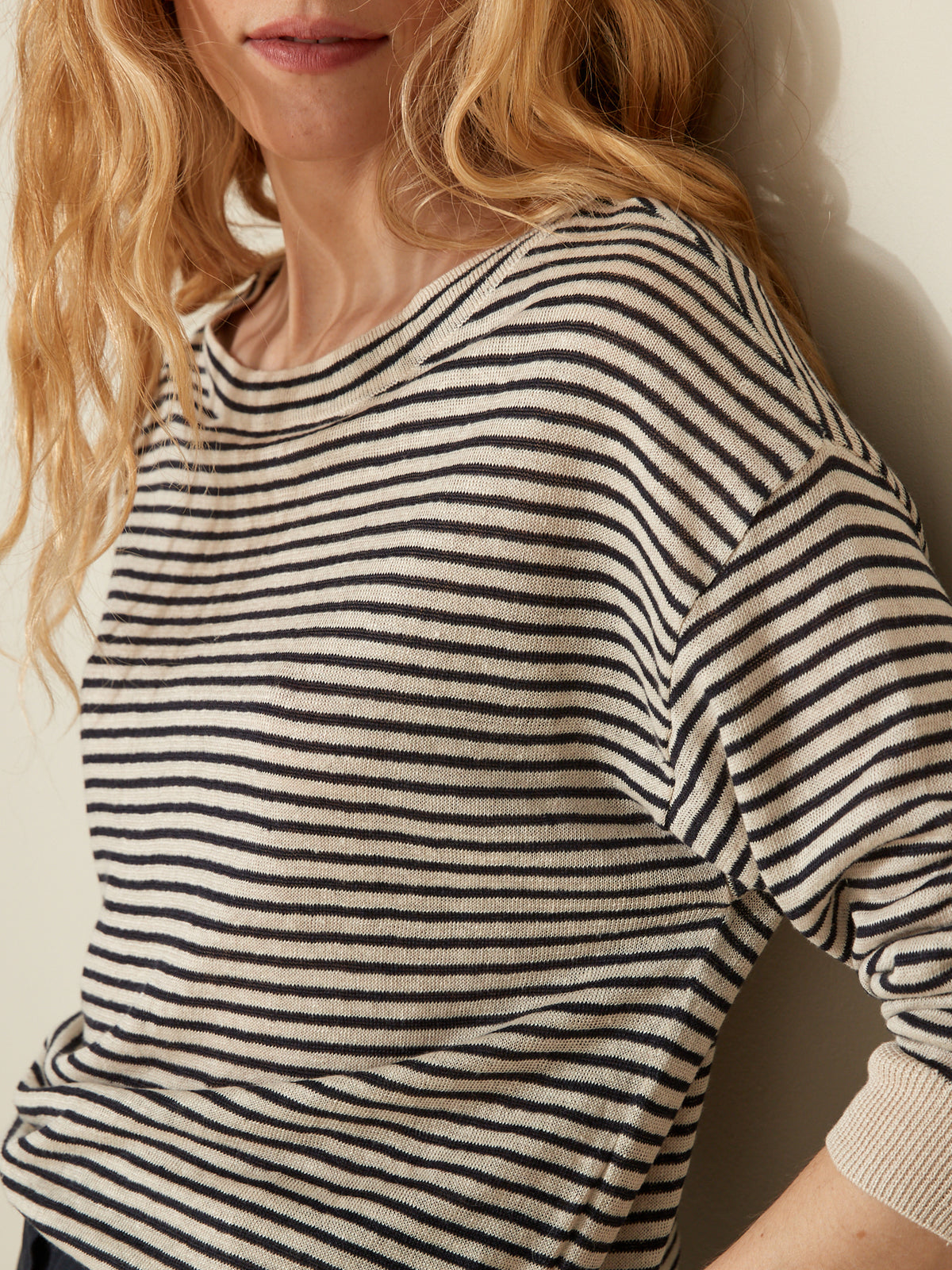 Pull rayé femme en lin